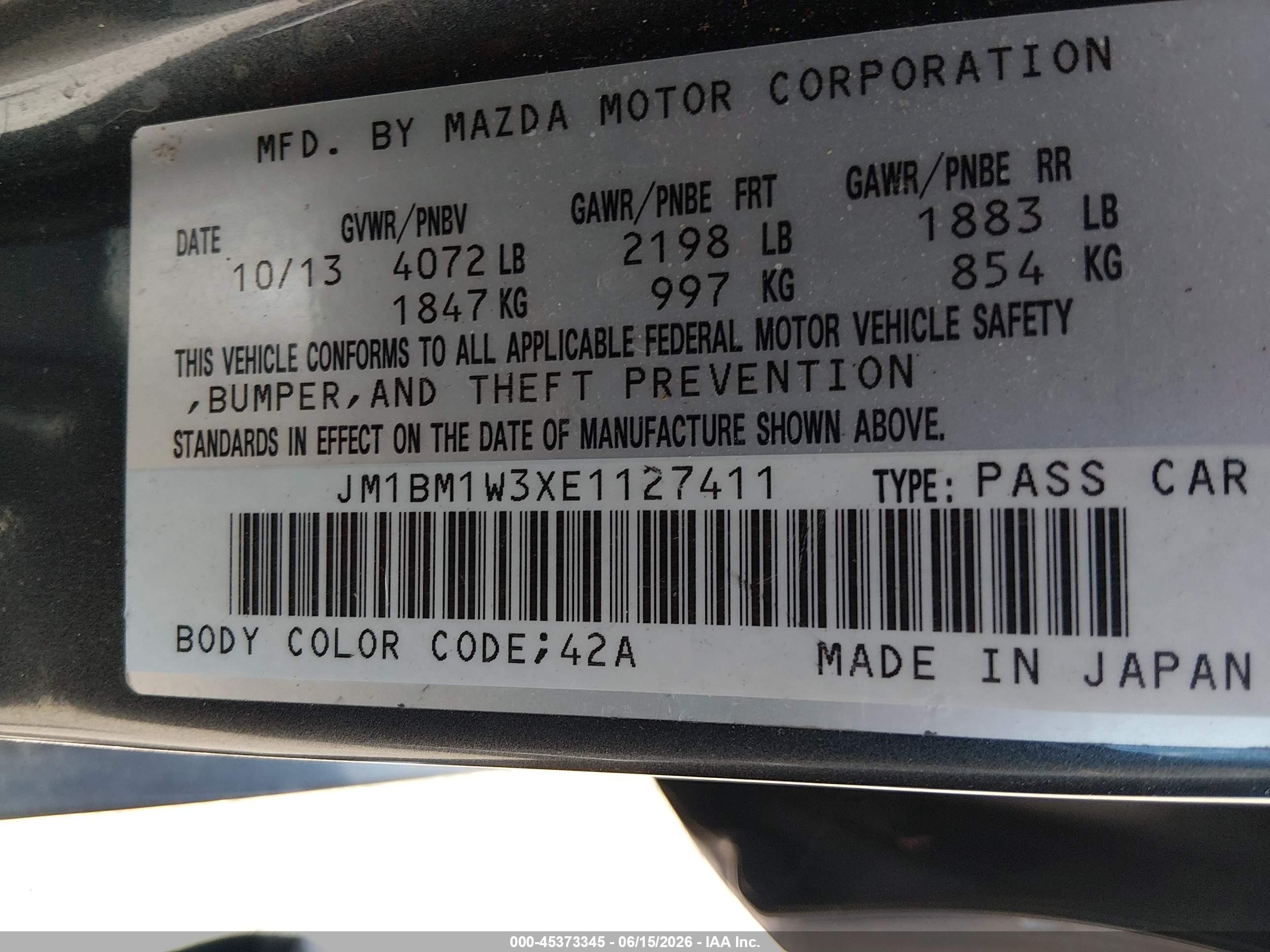 2014 Mazda Mazda3 S Grand Touring Gray vin: JM1BM1W3XE1127411