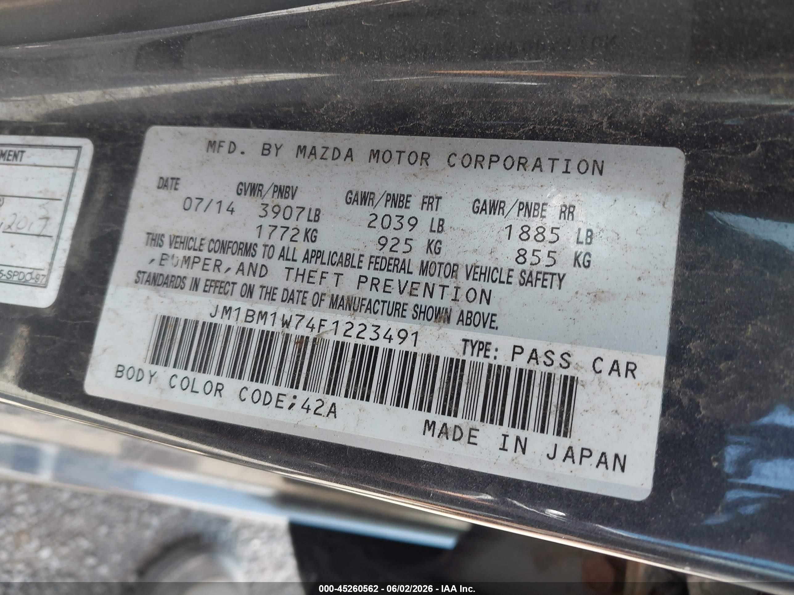2015 Mazda Mazda3 I Grand Touring Gray vin: JM1BM1W74F1223491