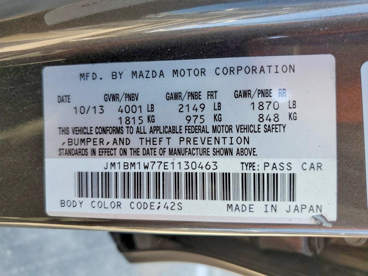 2014 Mazda 3 Grand Touring Gray vin: JM1BM1W77E1130463
