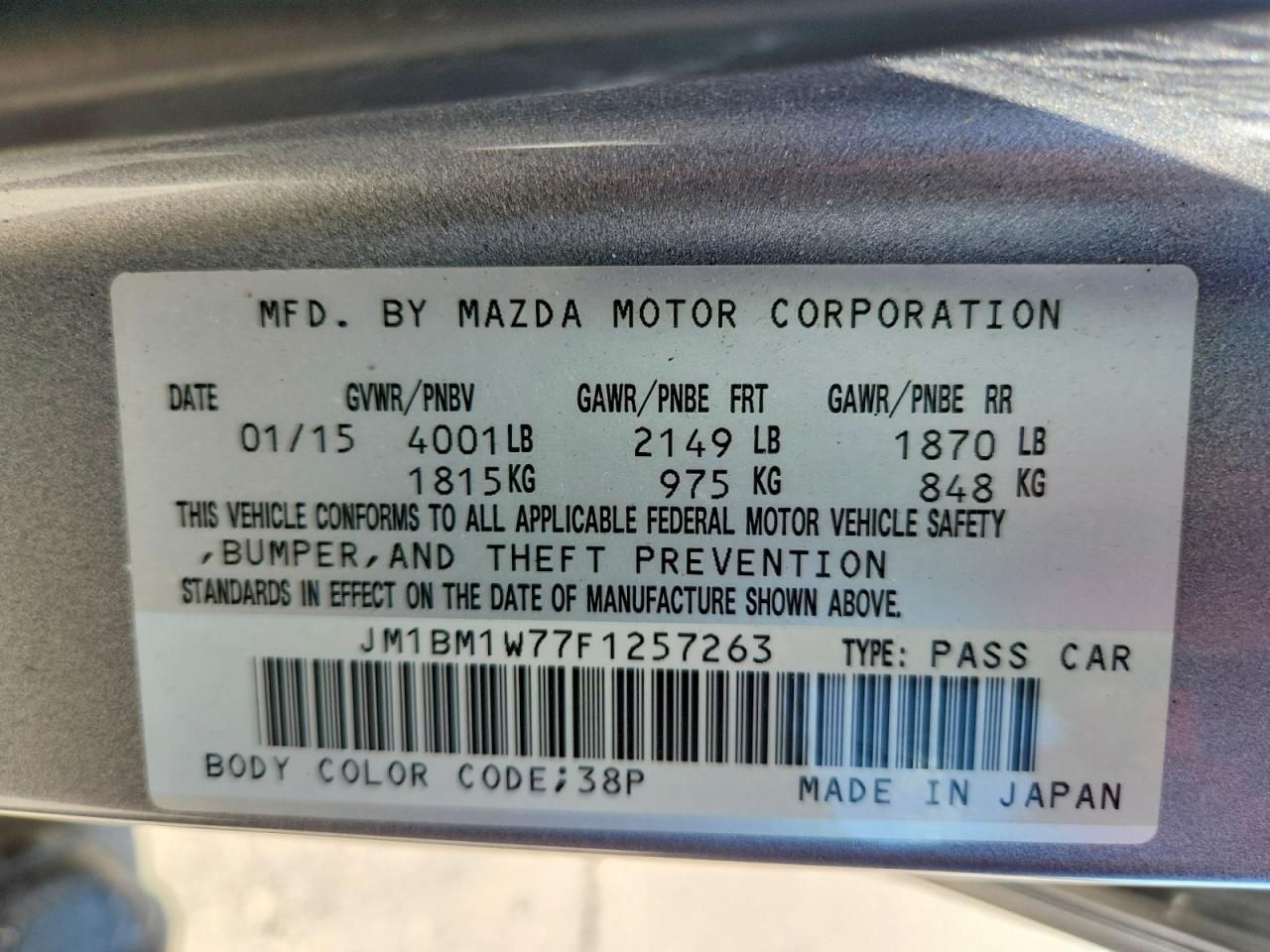 2015 Mazda 3 Grand Touring Silver vin: JM1BM1W77F1257263