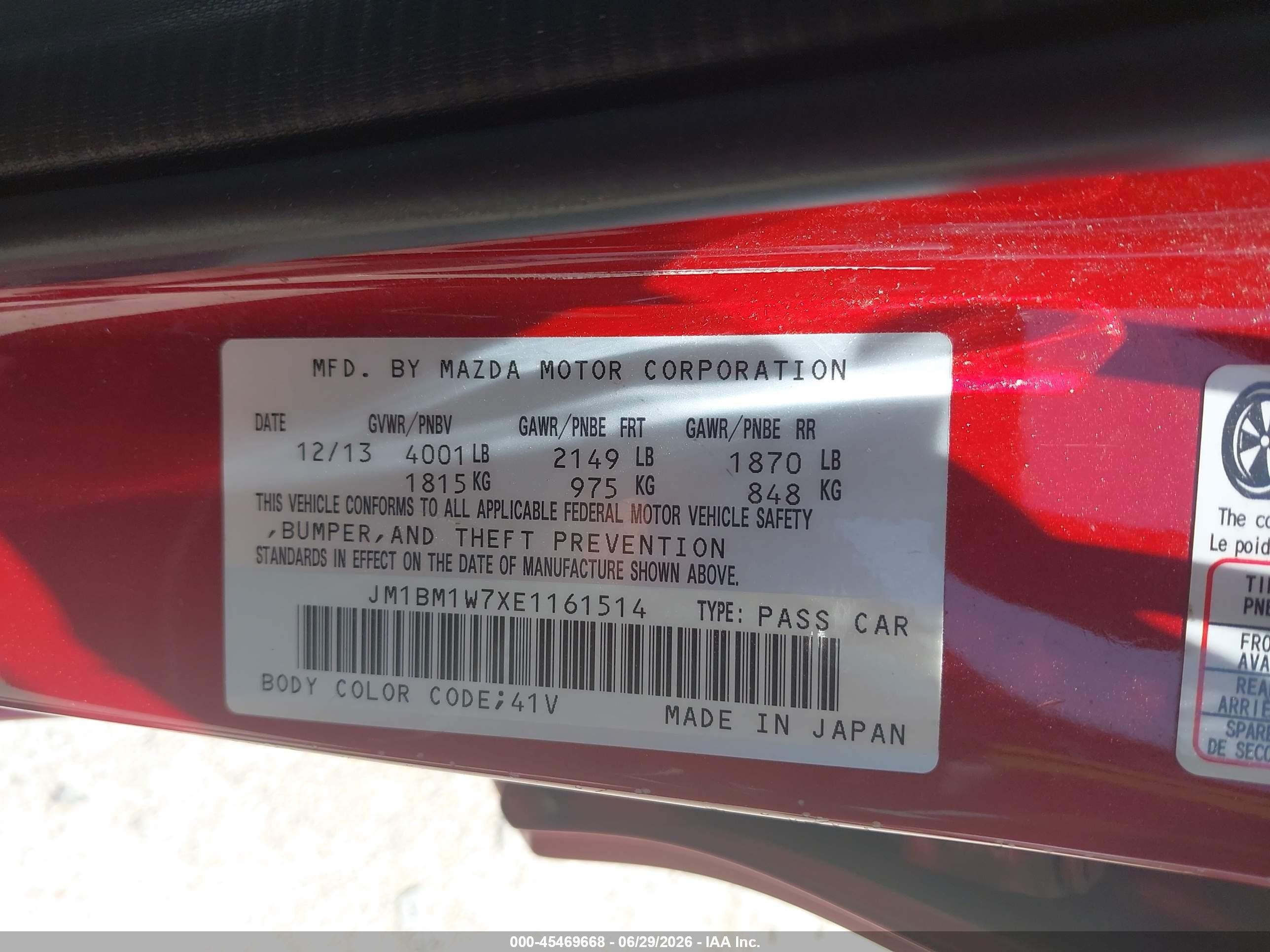 2014 Mazda Mazda3 I Grand Touring Red vin: JM1BM1W7XE1161514