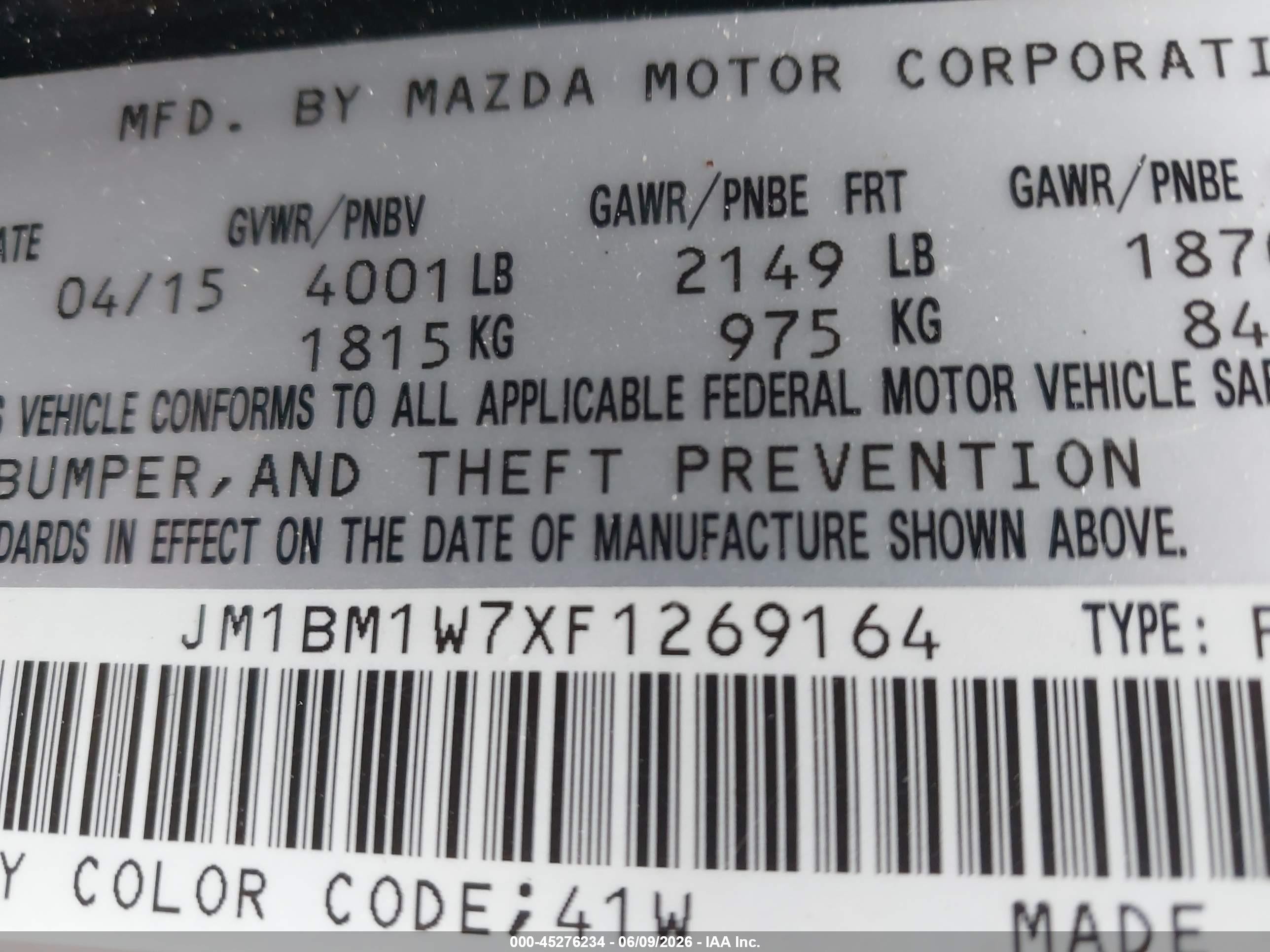2015 Mazda Mazda3 I Grand Touring Black vin: JM1BM1W7XF1269164