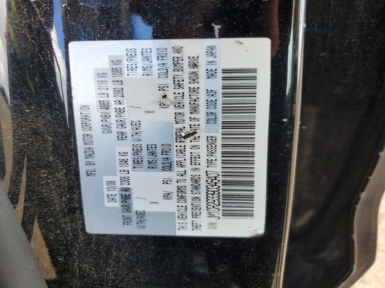 2009 Mazda 5 Black vin: JM1CR293390346407