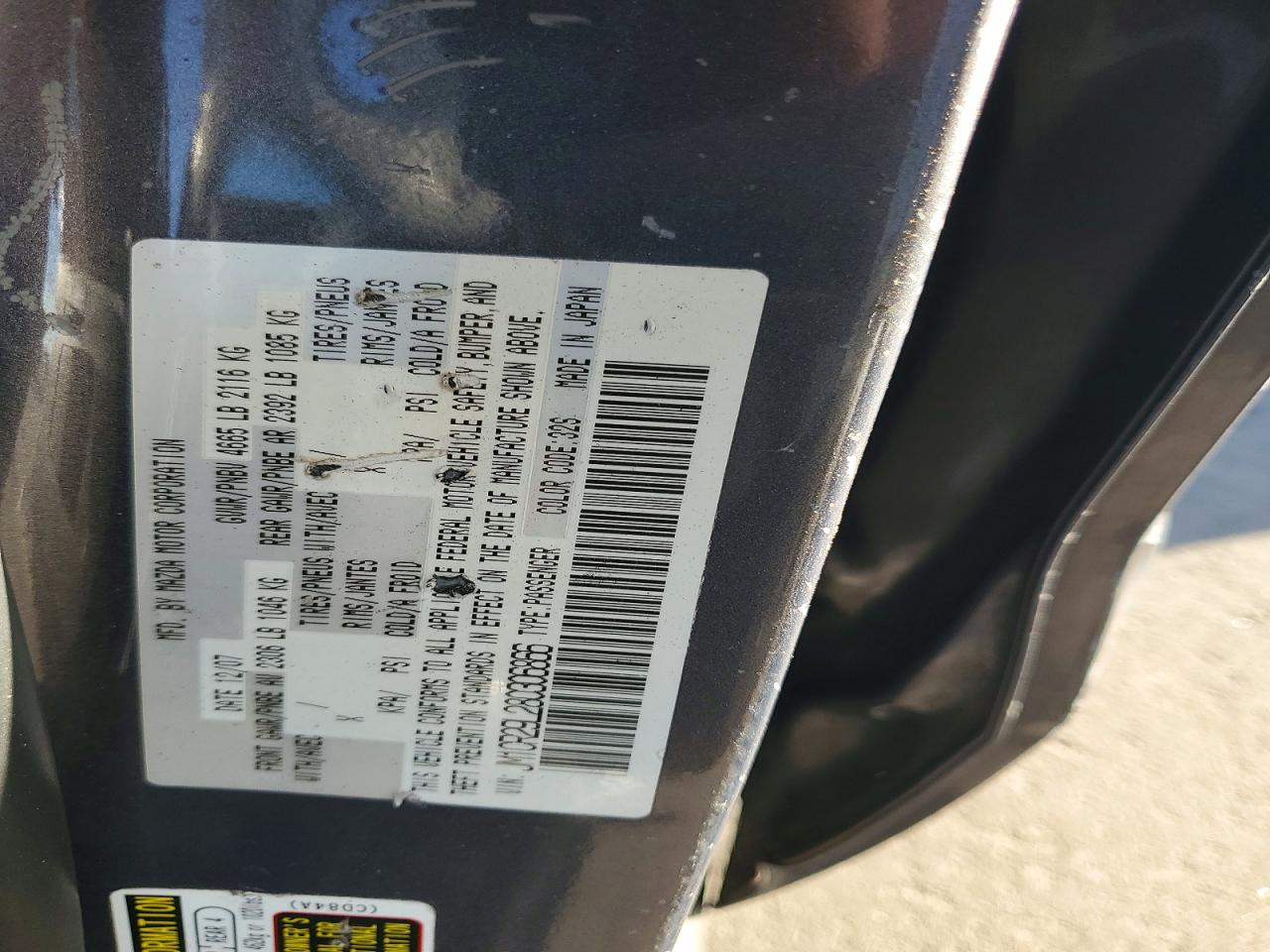 2008 Mazda 5 Charcoal vin: JM1CR29L280306866