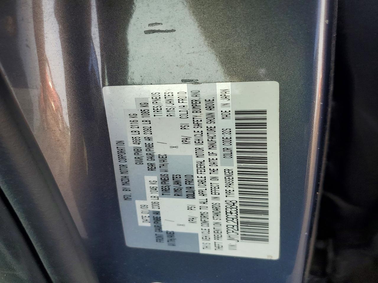 2009 Mazda 5 Gray vin: JM1CR29L290353848