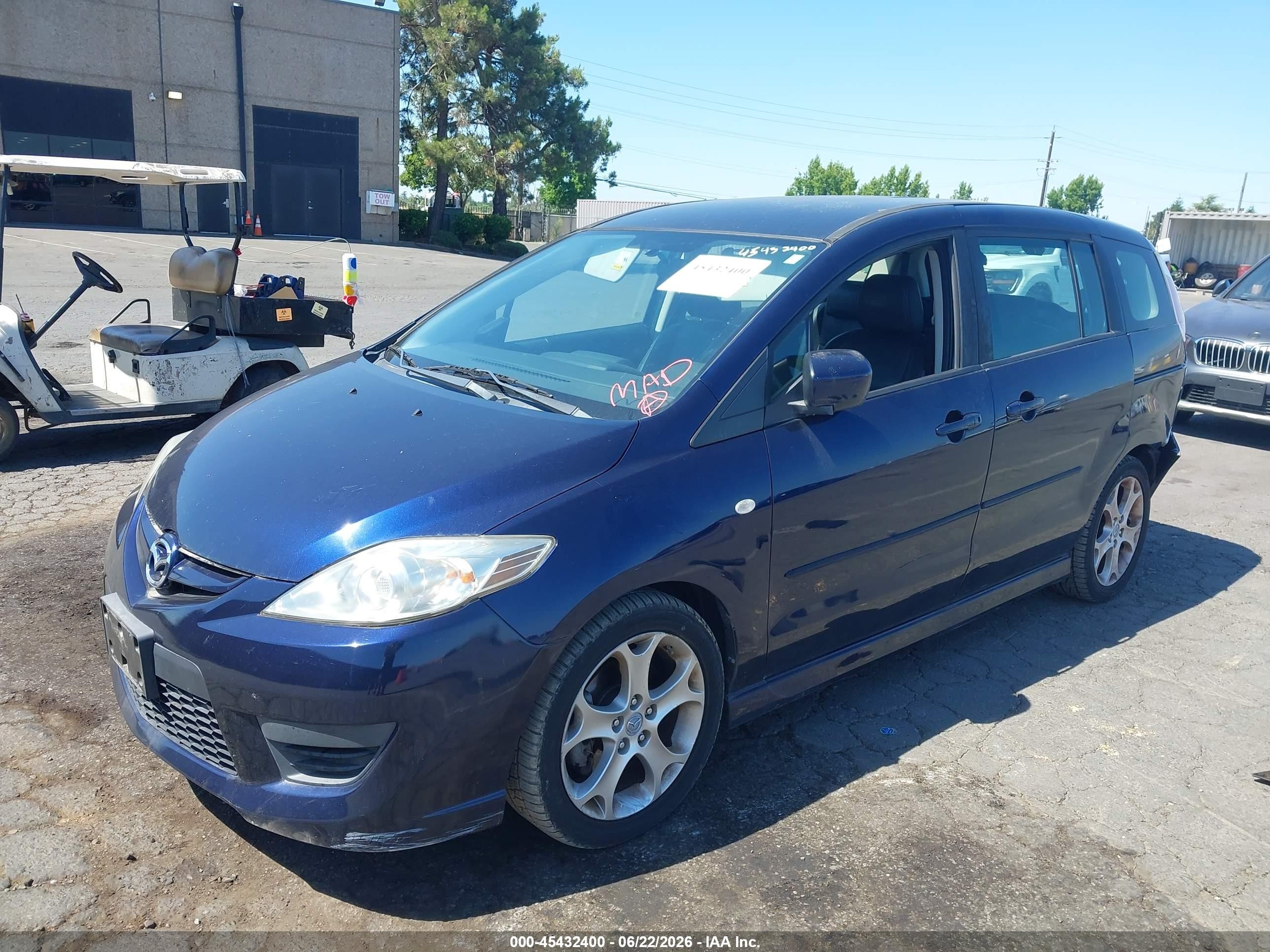 2008 Mazda Mazda5 Sport Blue vin: JM1CR29L980304936