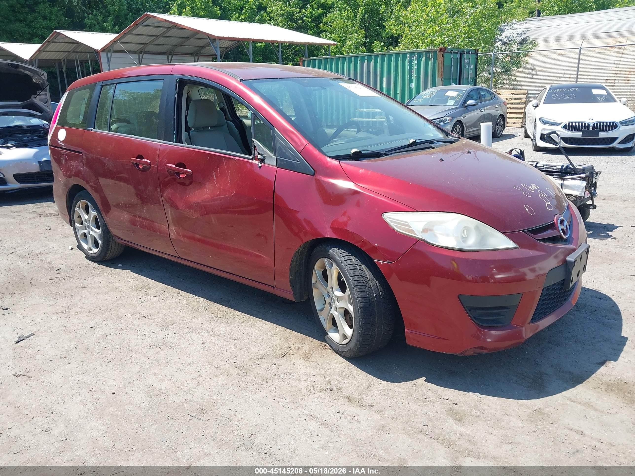 2010 Mazda Mazda5 Sport Red vin: JM1CR2WLXA0377405