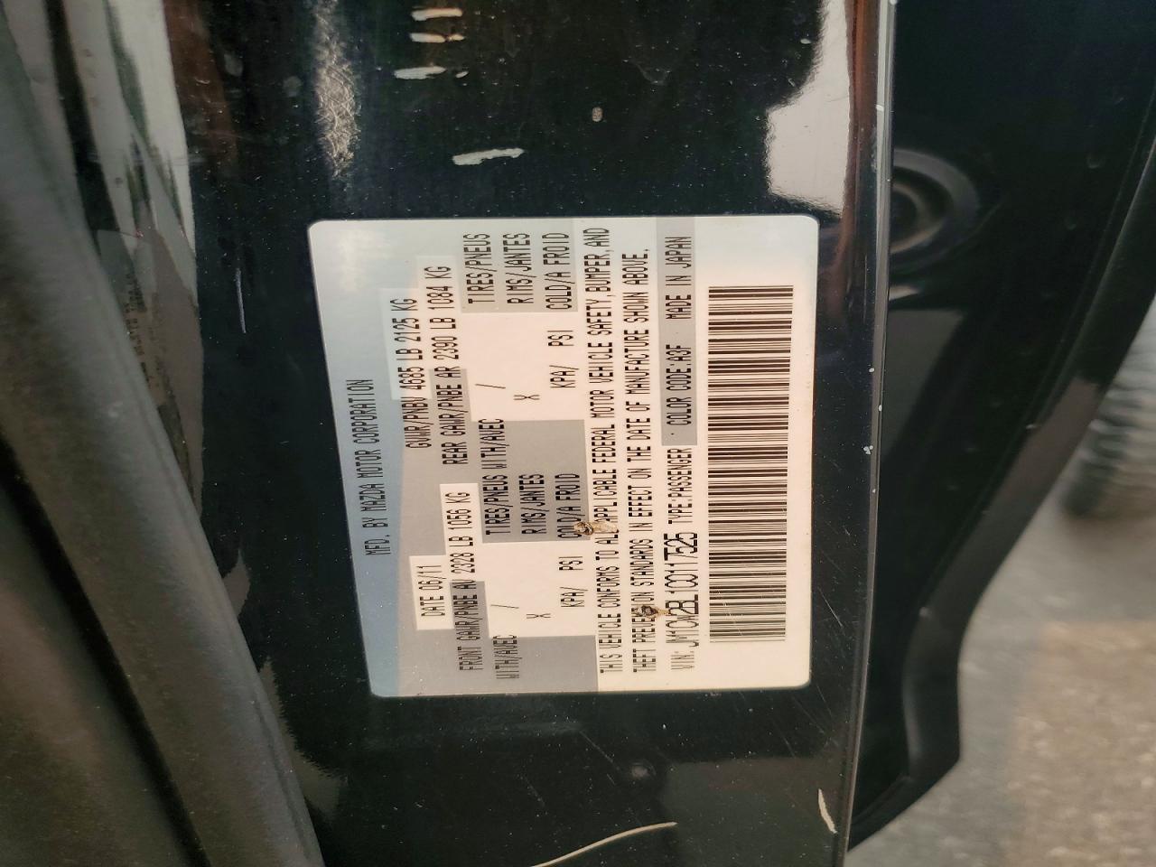 2012 Mazda 5 Black vin: JM1CW2BL1C0117525