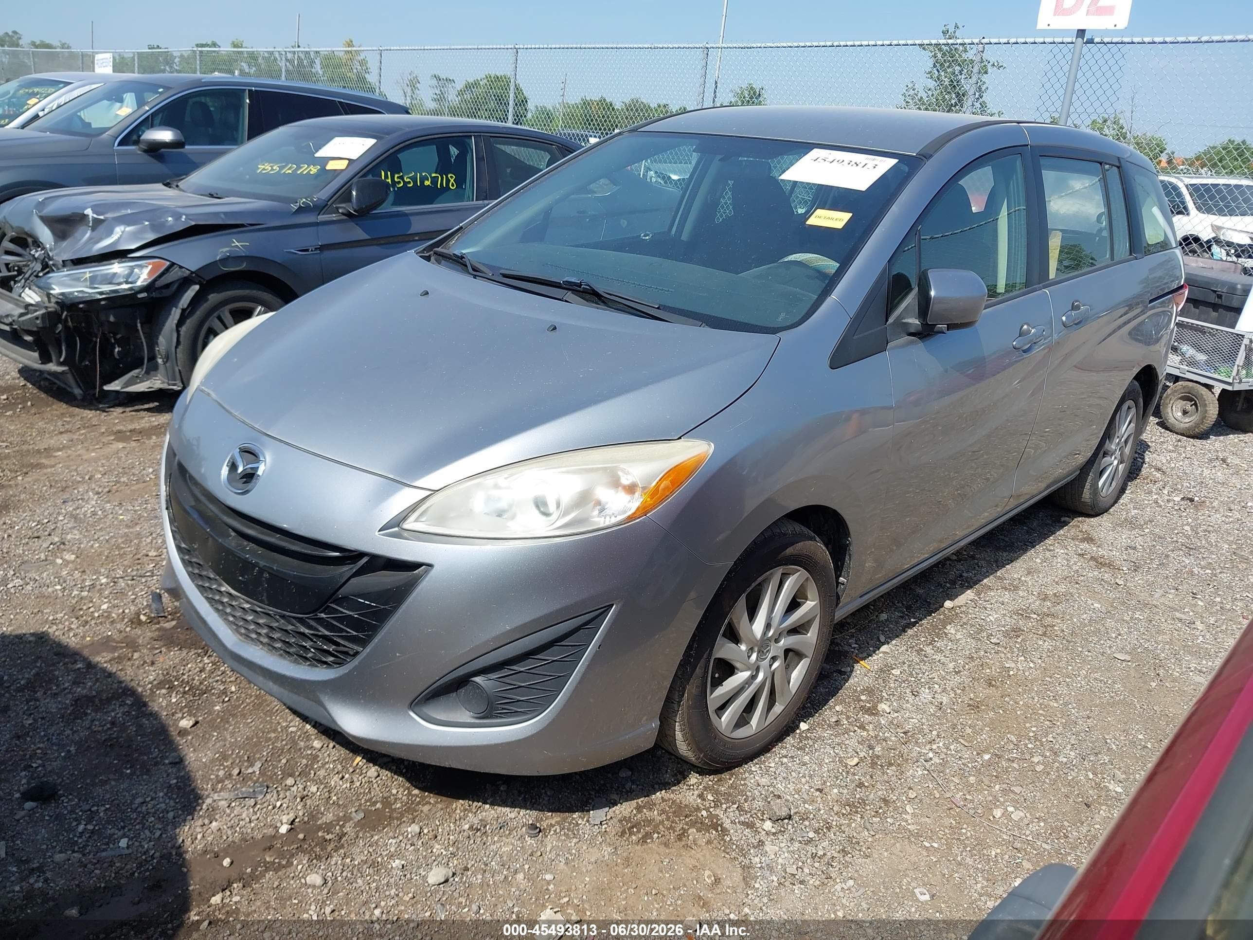 2012 Mazda Mazda5 Sport Silver vin: JM1CW2BL2C0102449