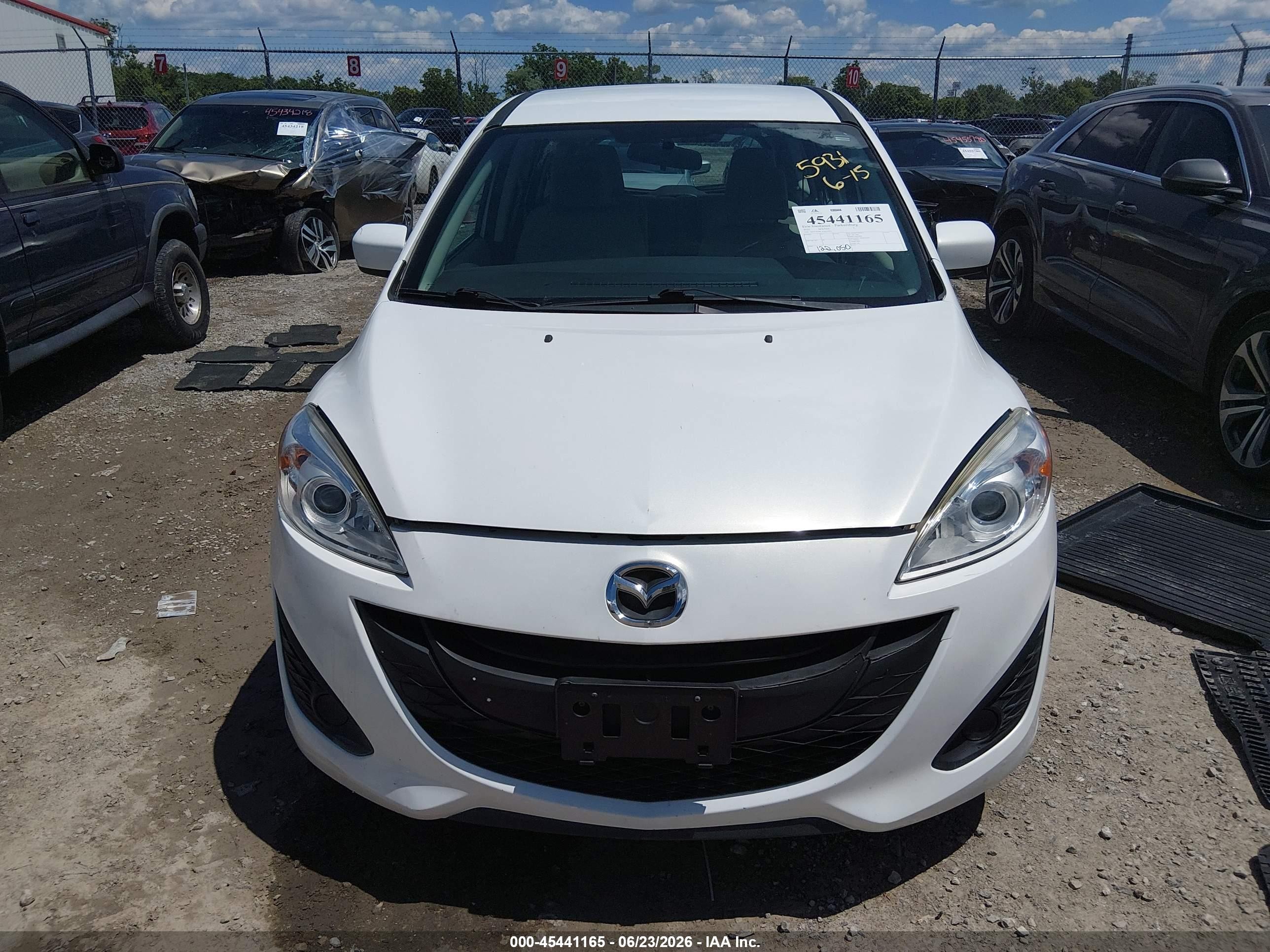 2012 Mazda Mazda5 Sport White vin: JM1CW2BL2C0115931