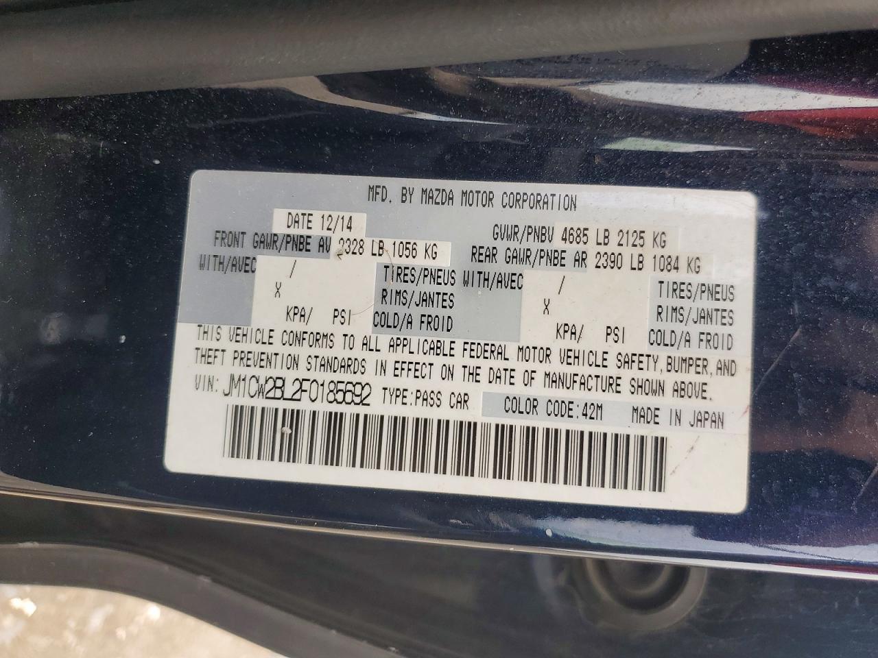 2015 Mazda 5 Sport Синий vin: JM1CW2BL2F0185692