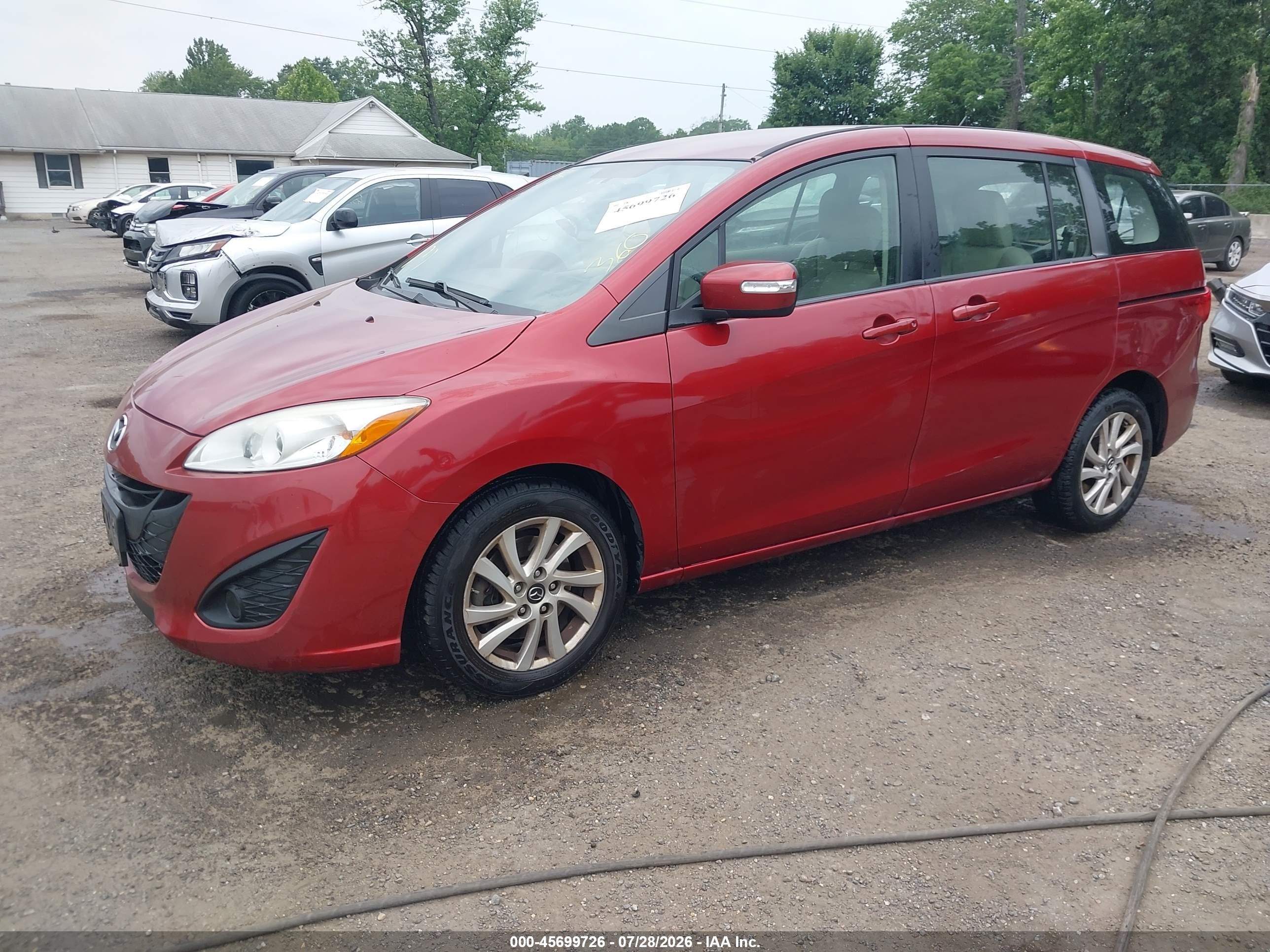 2015 Mazda Mazda5 Sport Красный vin: JM1CW2BL2F0187099