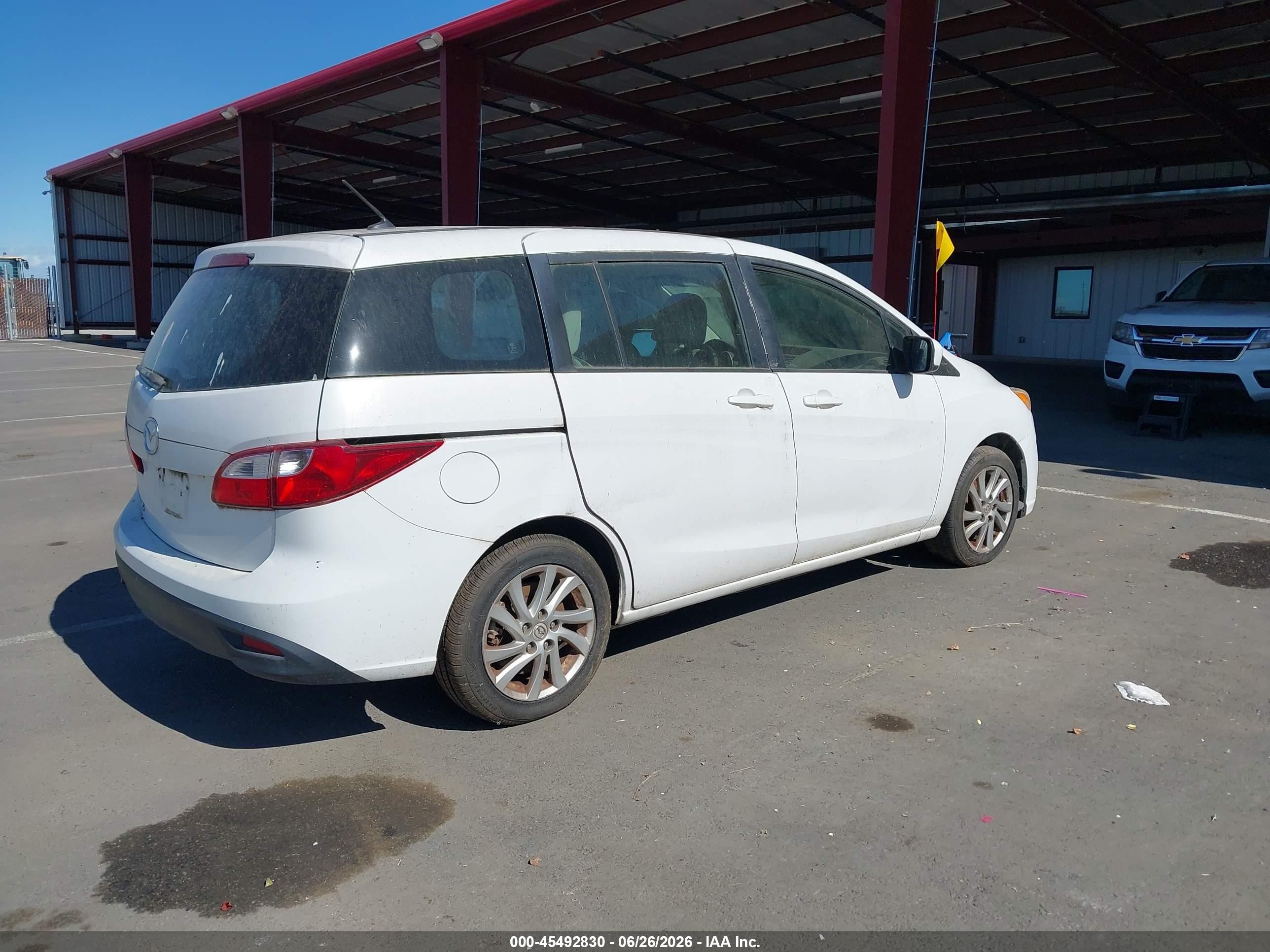 2012 Mazda Mazda5 Sport White vin: JM1CW2BL3C0103464