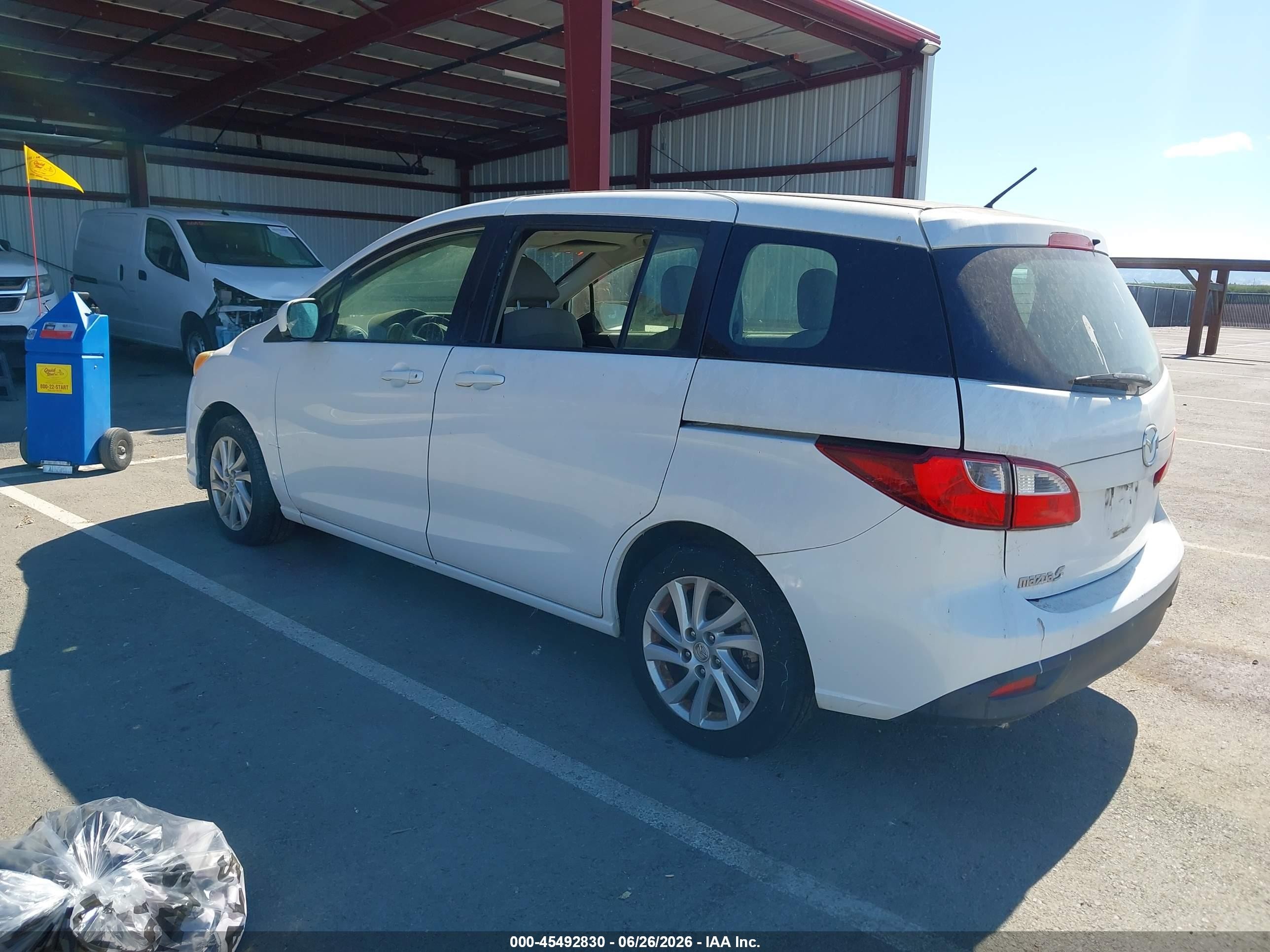 2012 Mazda Mazda5 Sport White vin: JM1CW2BL3C0103464