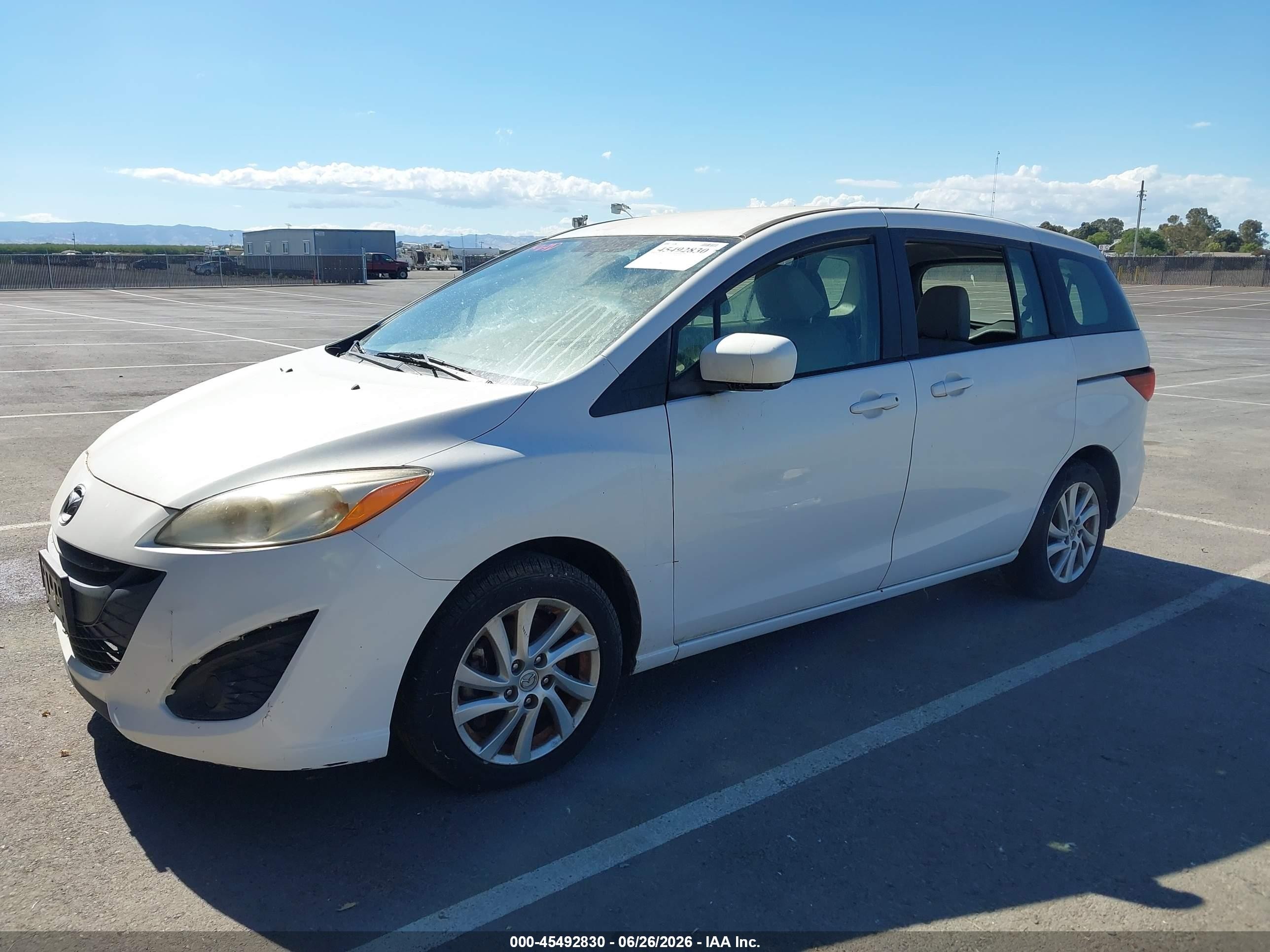 2012 Mazda Mazda5 Sport White vin: JM1CW2BL3C0103464