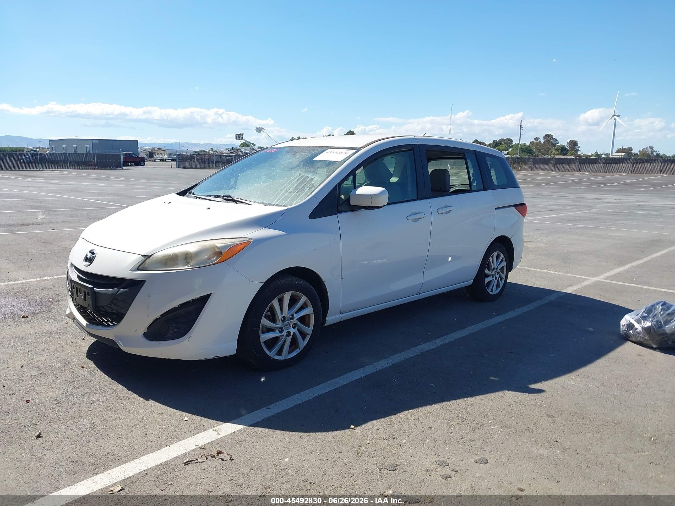 2012 Mazda Mazda5 Sport White vin: JM1CW2BL3C0103464