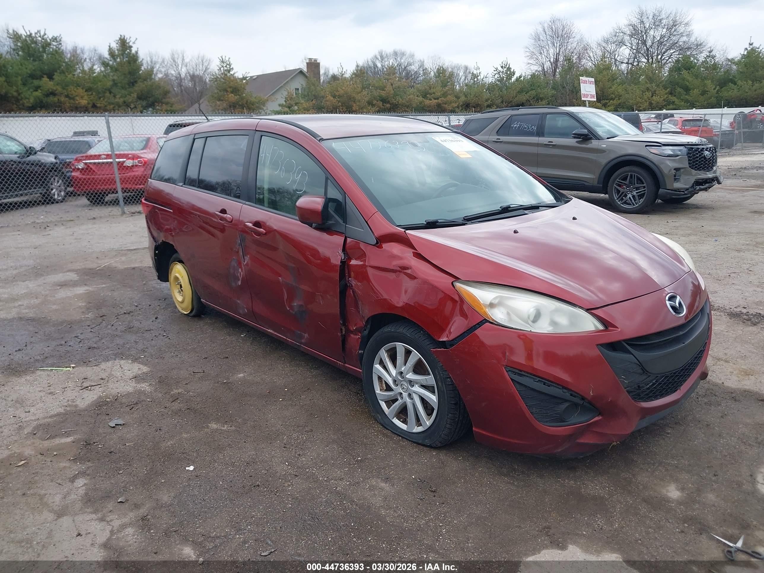 2012 Mazda Mazda5 Sport Red vin: JM1CW2BL3C0110673