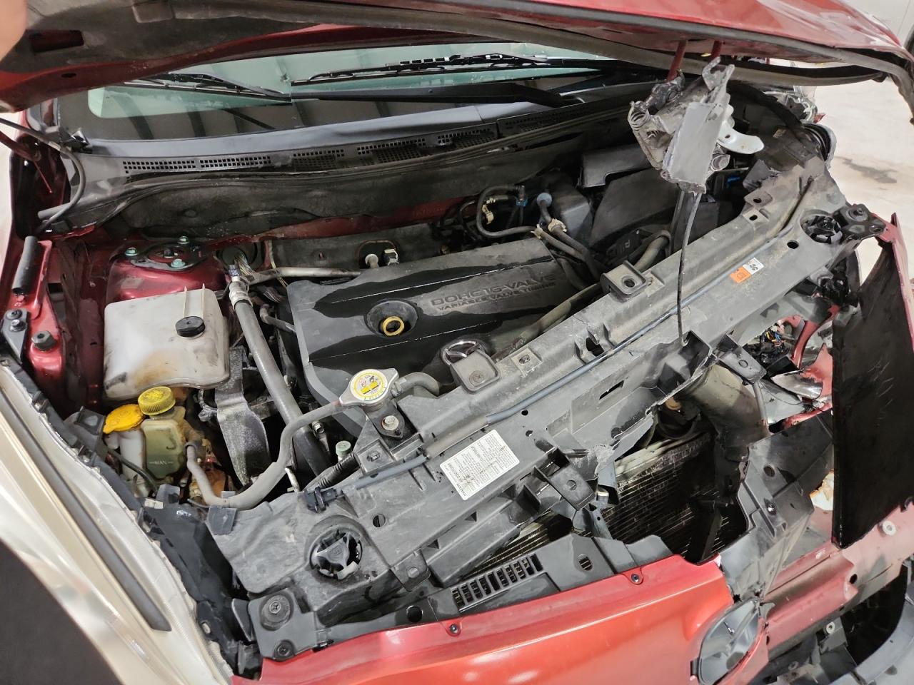 2012 Mazda 5 Red vin: JM1CW2BL3C0144046 Damage: Front Bumper Reinforcement, Broken, Replacement Required