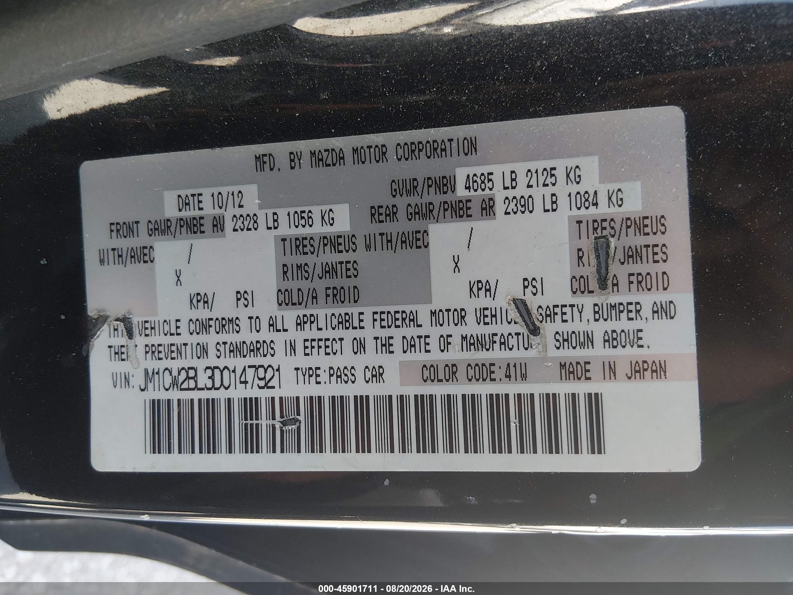 2013 Mazda Mazda5 Sport Black vin: JM1CW2BL3D0147921