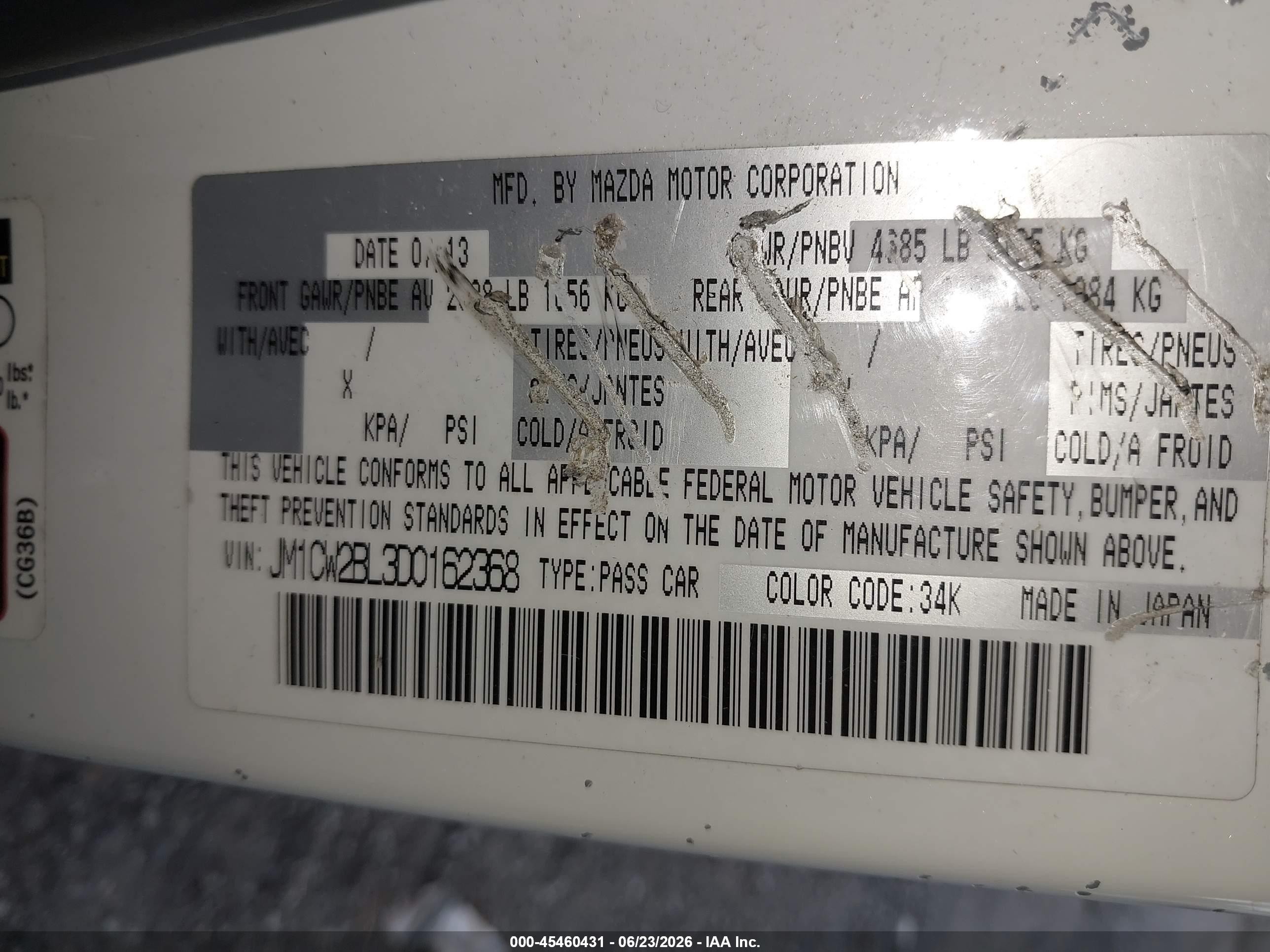 2013 Mazda Mazda5 Sport White vin: JM1CW2BL3D0162368
