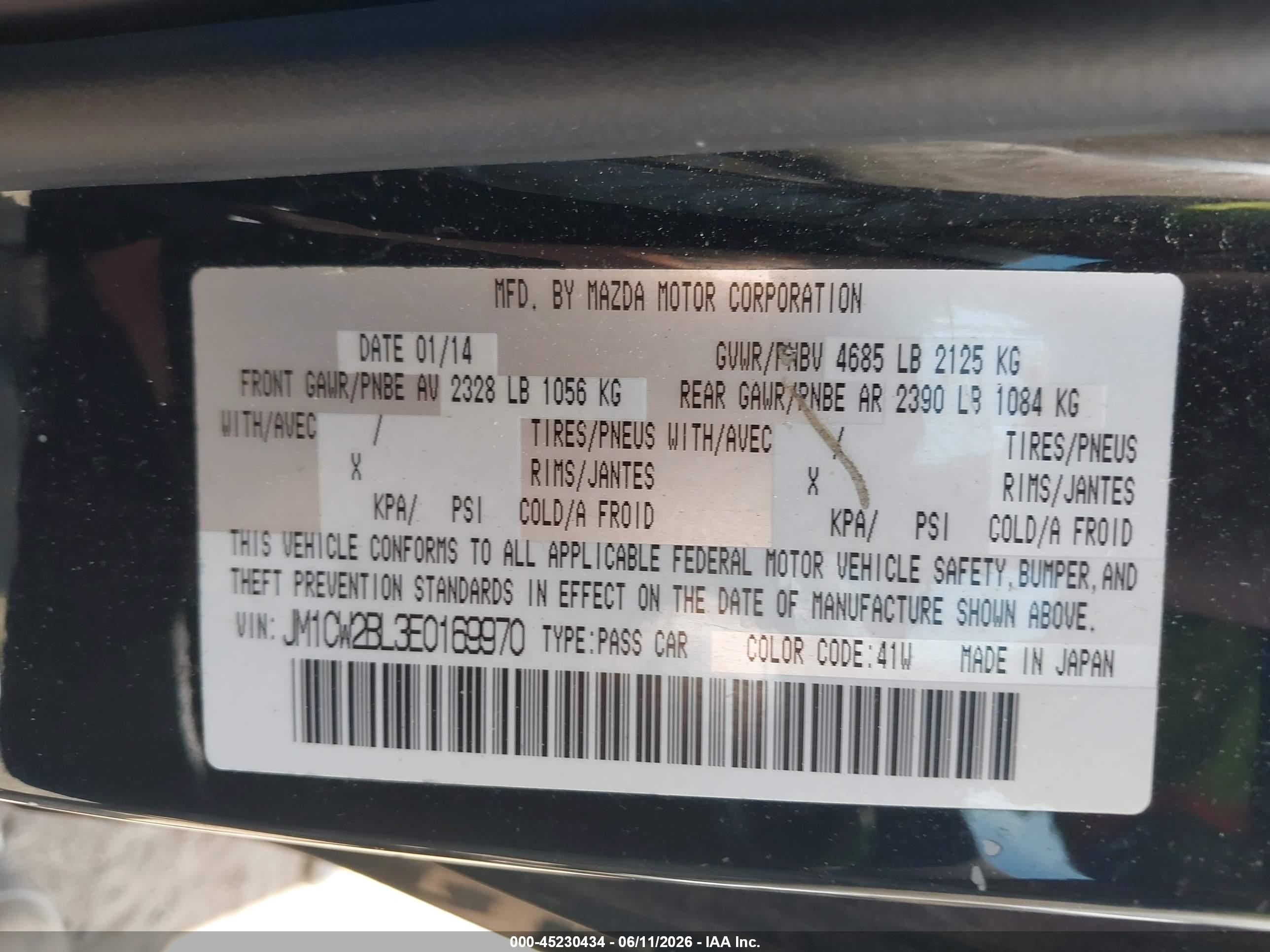 2014 Mazda Mazda5 Sport Black vin: JM1CW2BL3E0169970
