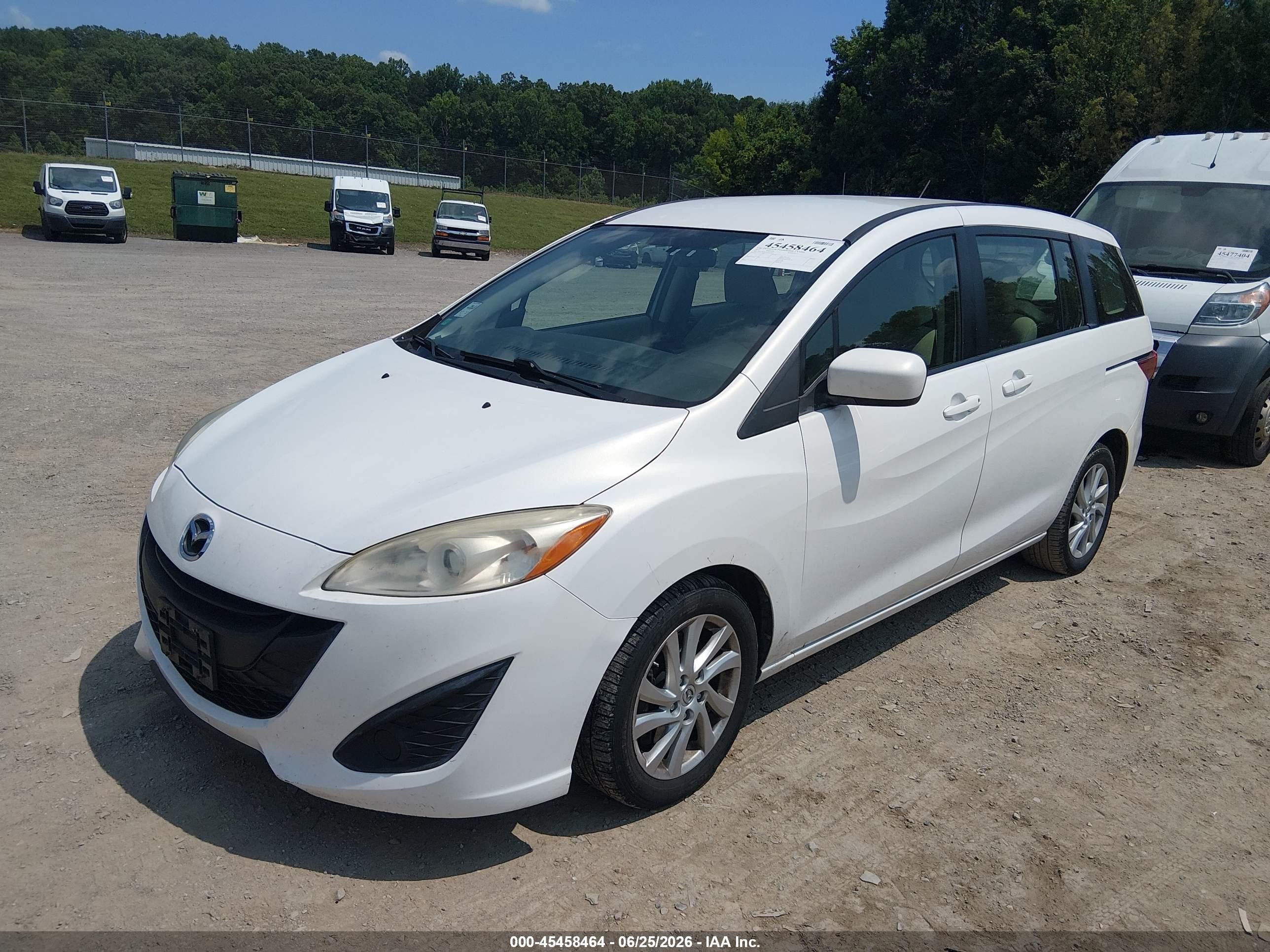 2012 Mazda Mazda5 Sport White vin: JM1CW2BL4C0111055