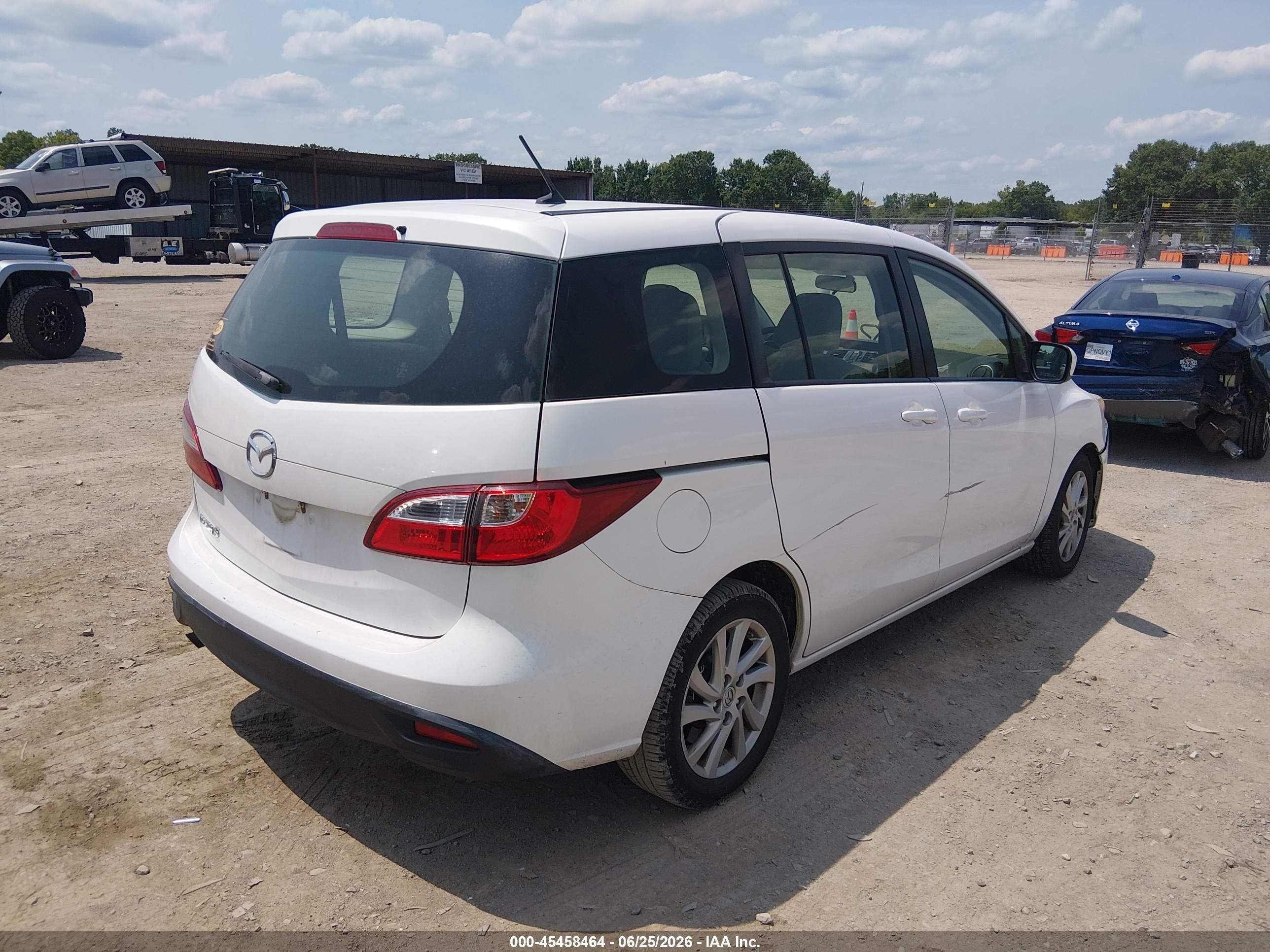 2012 Mazda Mazda5 Sport White vin: JM1CW2BL4C0111055
