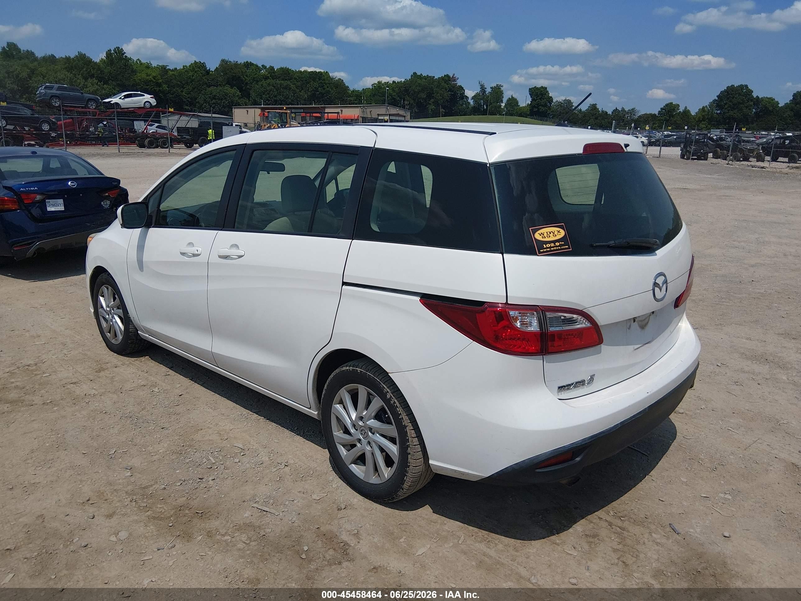 2012 Mazda Mazda5 Sport White vin: JM1CW2BL4C0111055