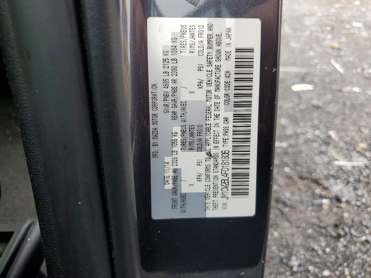 2015 Mazda 5 Sport Угольный vin: JM1CW2BL4F0181806