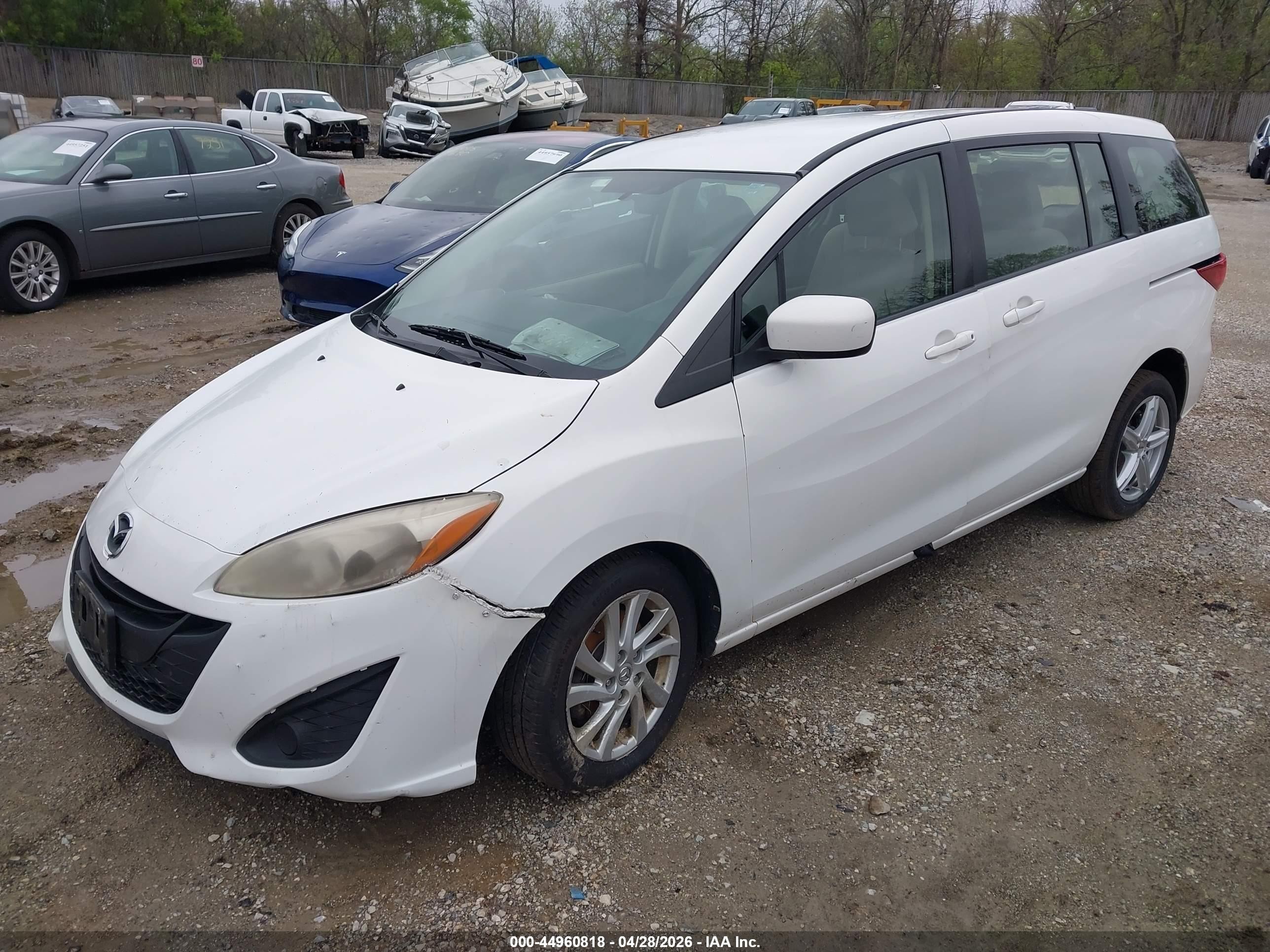 2012 Mazda Mazda5 Sport White vin: JM1CW2BL6C0110814