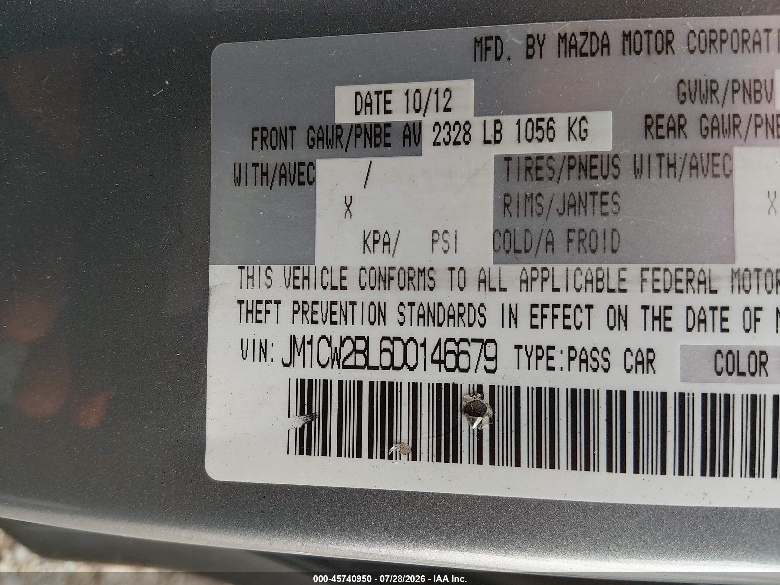 2013 Mazda Mazda5 Sport Silver vin: JM1CW2BL6D0146679
