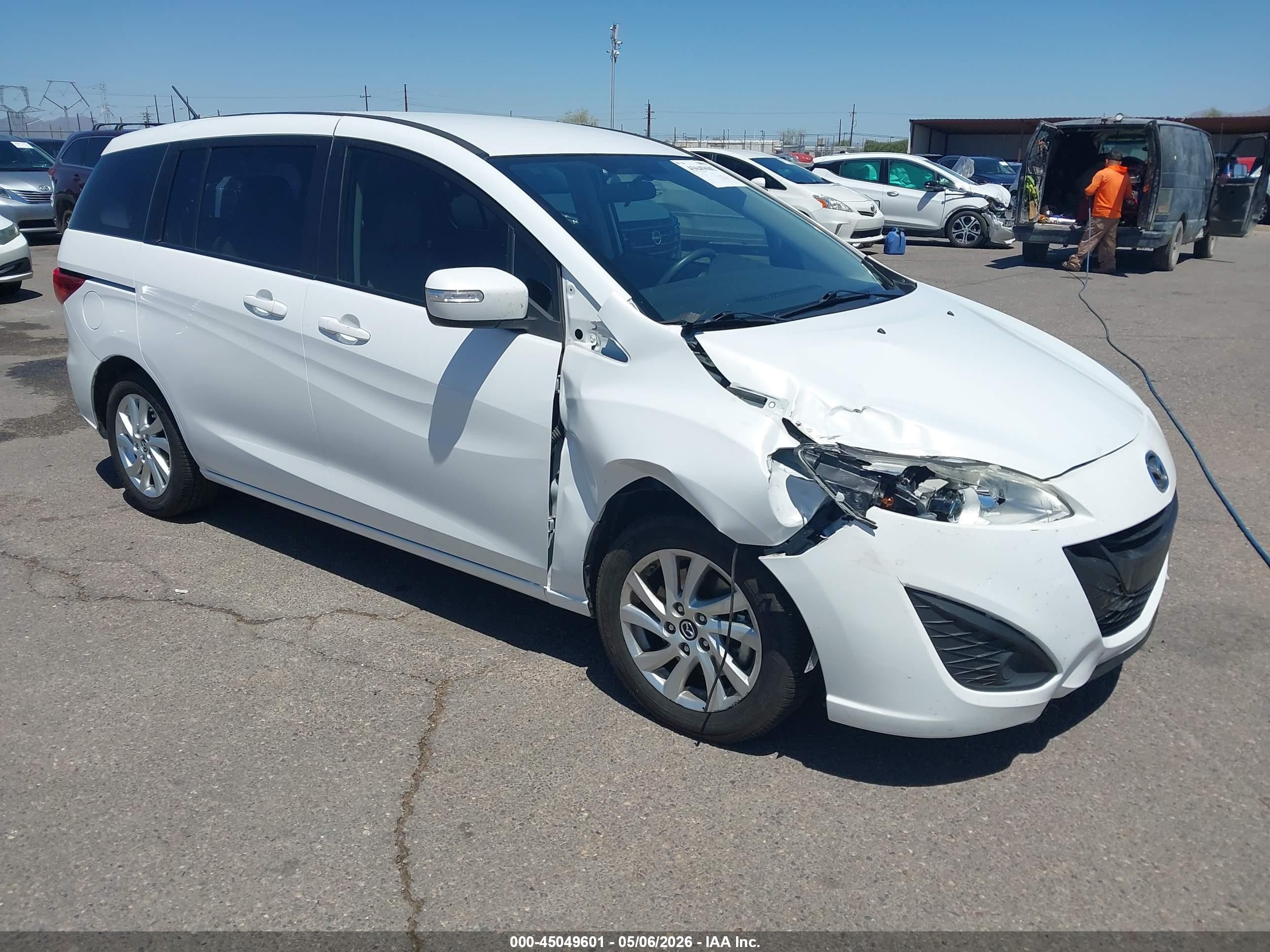 2015 Mazda Mazda5 Sport White vin: JM1CW2BL6F0180348