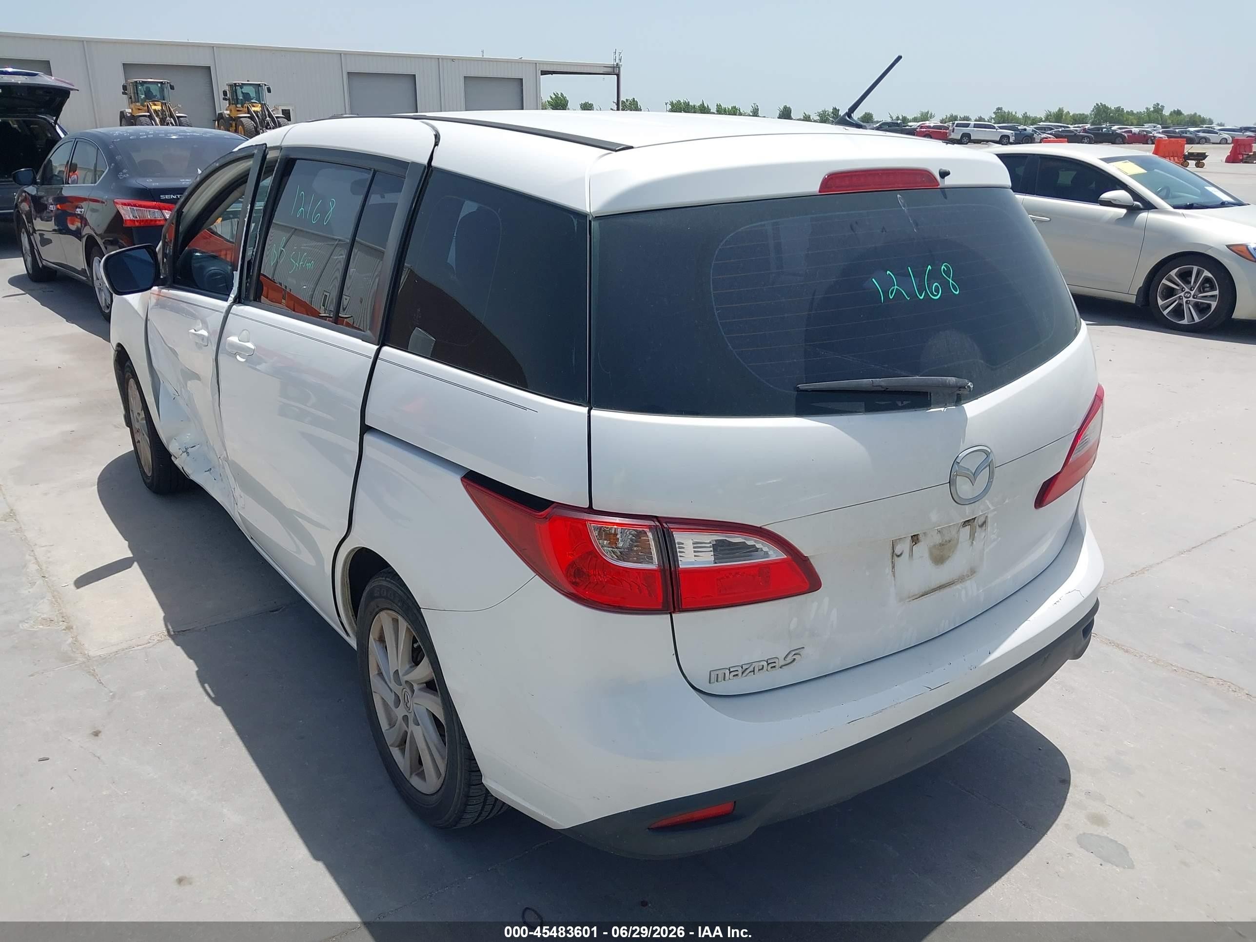 2012 Mazda Mazda5 Sport White vin: JM1CW2BL7C0105461
