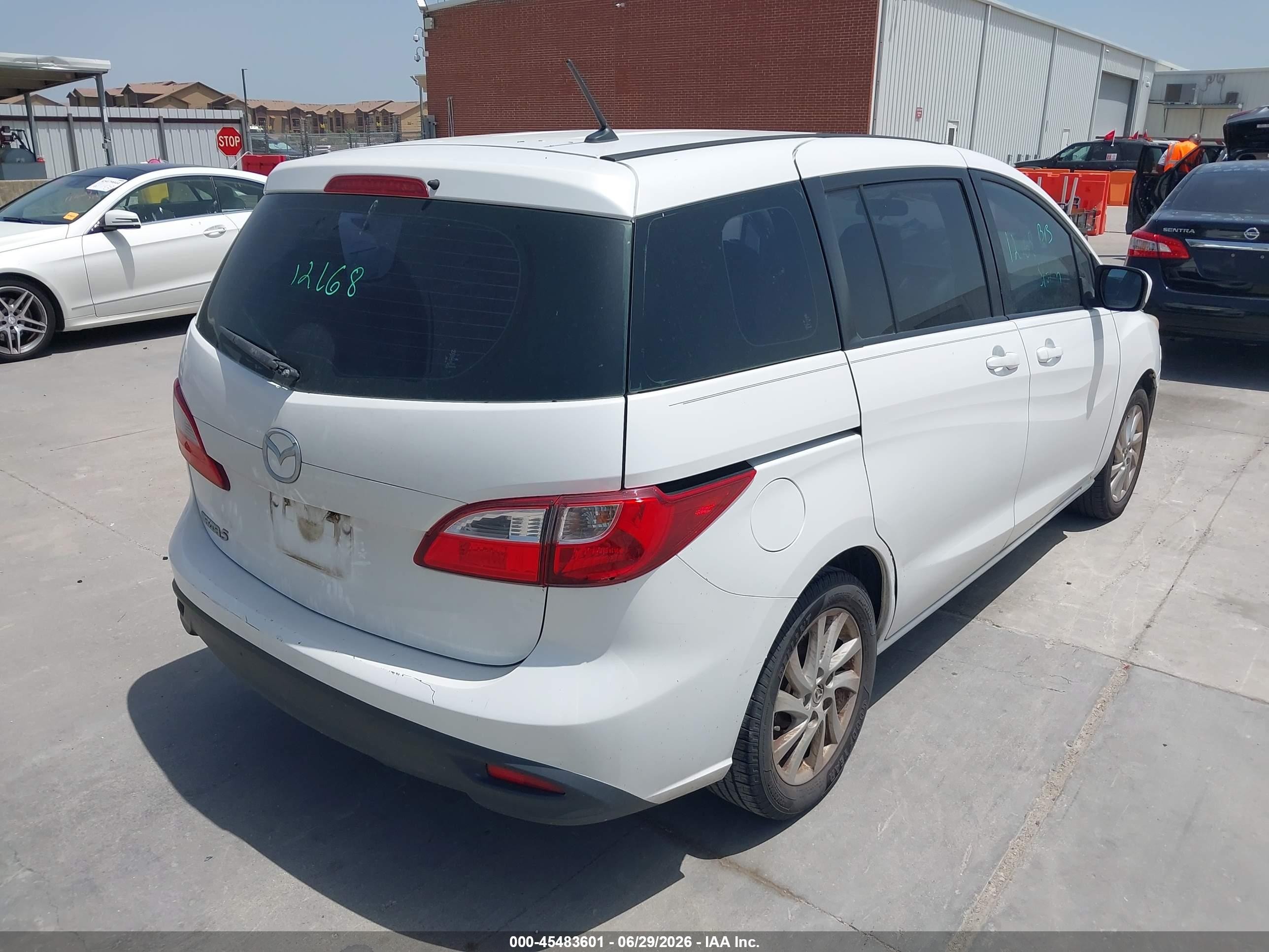 2012 Mazda Mazda5 Sport White vin: JM1CW2BL7C0105461