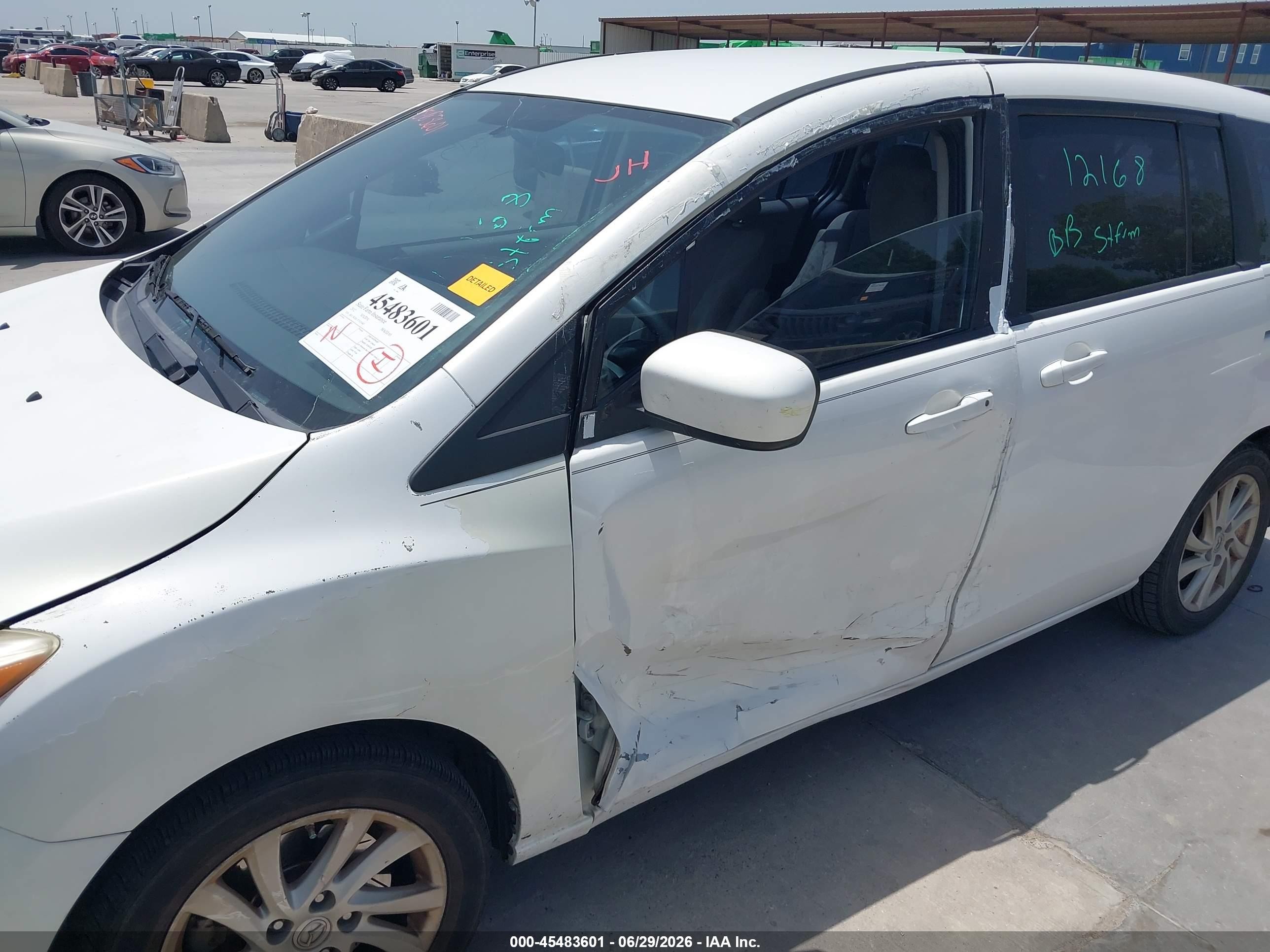 2012 Mazda Mazda5 Sport White vin: JM1CW2BL7C0105461