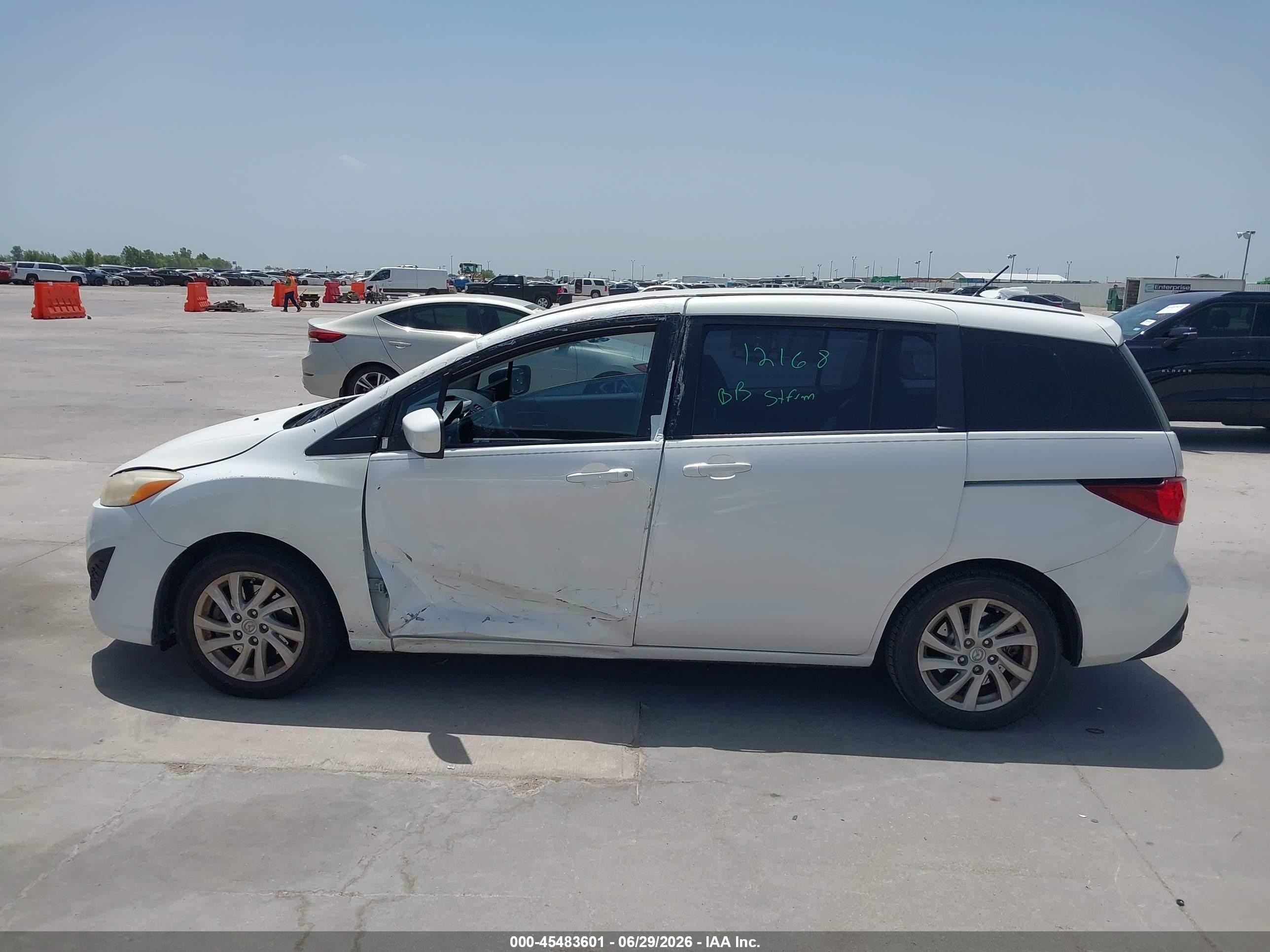 2012 Mazda Mazda5 Sport White vin: JM1CW2BL7C0105461