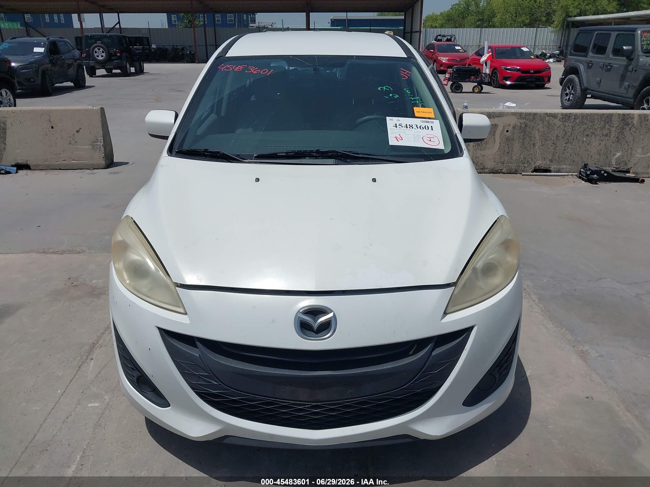 2012 Mazda Mazda5 Sport White vin: JM1CW2BL7C0105461