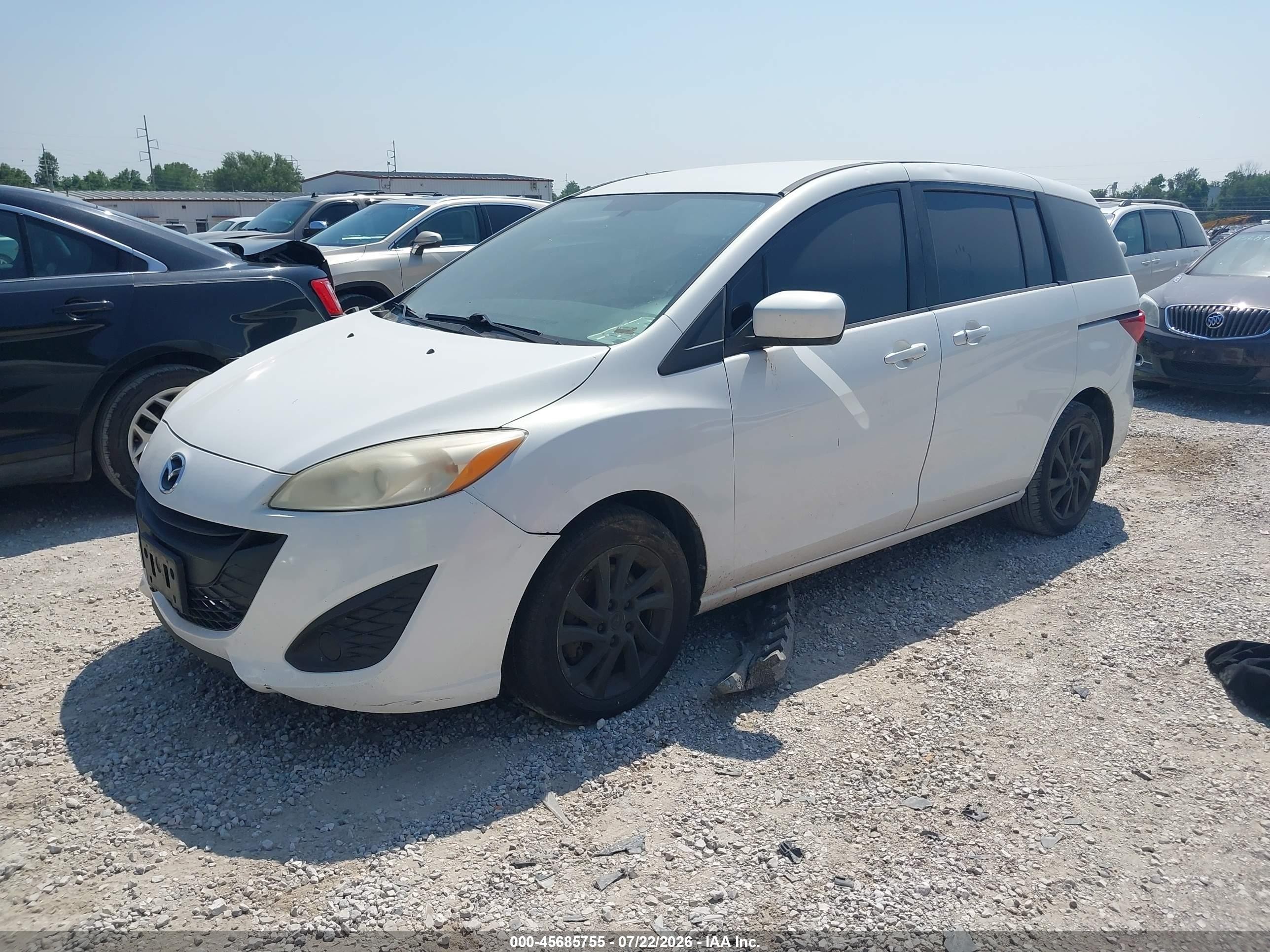 2012 Mazda Mazda5 Sport White vin: JM1CW2BL7C0106724