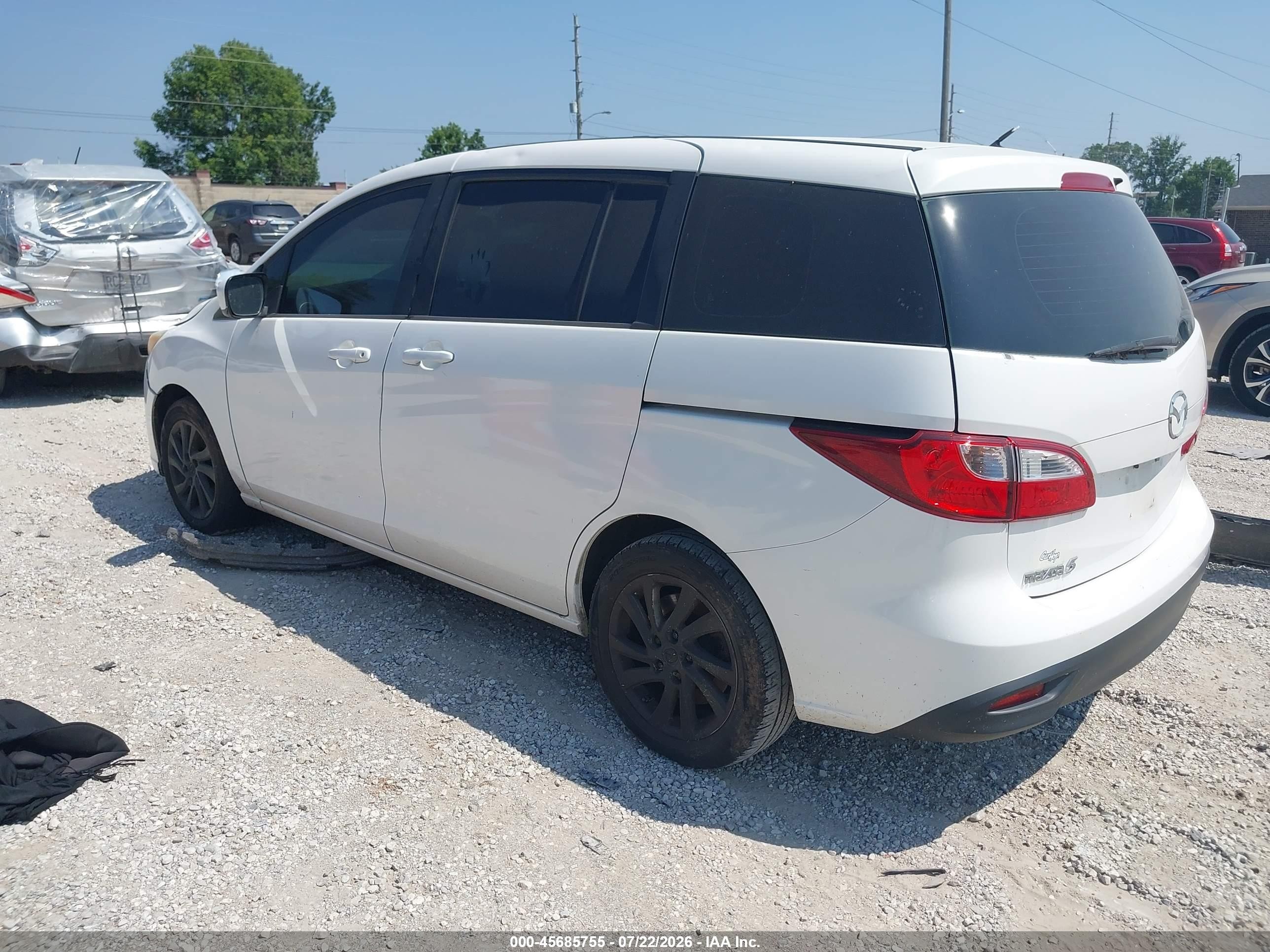 2012 Mazda Mazda5 Sport White vin: JM1CW2BL7C0106724