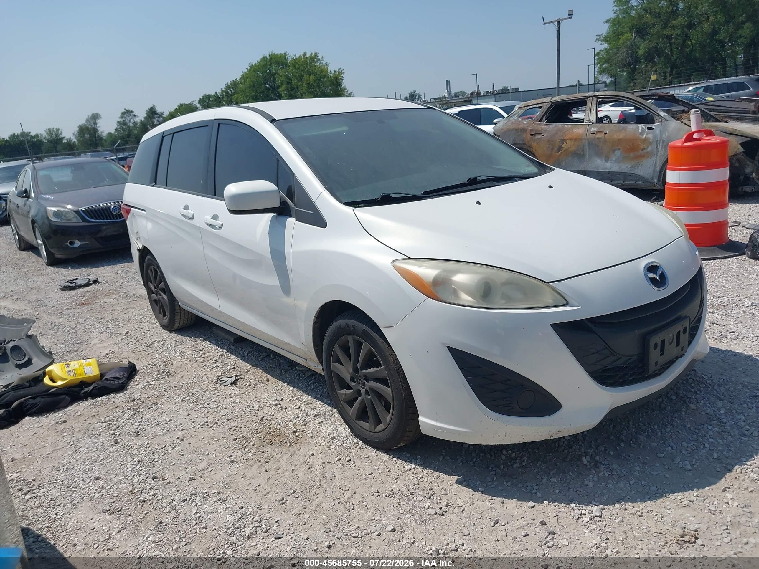 2012 Mazda Mazda5 Sport White vin: JM1CW2BL7C0106724