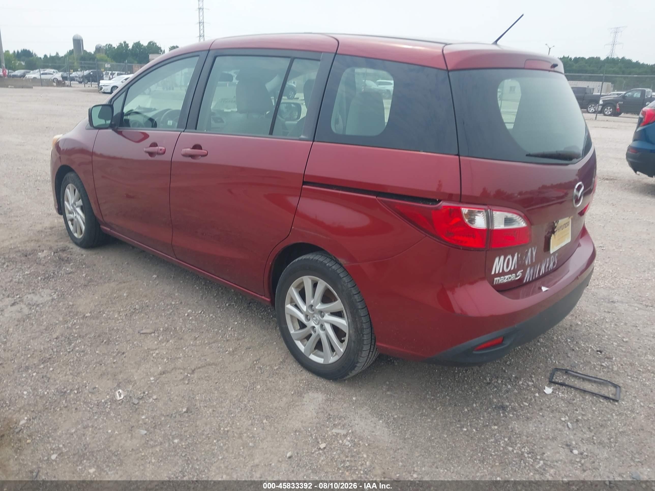 2012 Mazda Mazda5 Sport Red vin: JM1CW2BL7C0119280