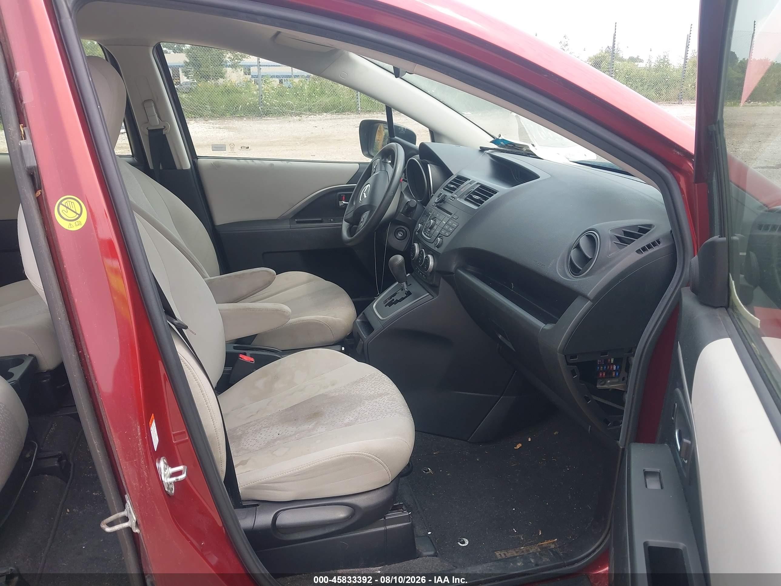 2012 Mazda Mazda5 Sport Red vin: JM1CW2BL7C0119280