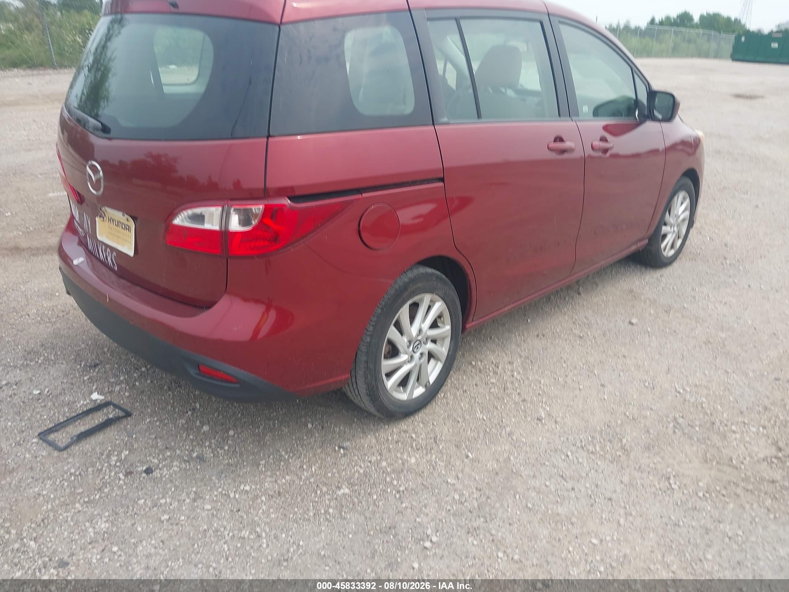 2012 Mazda Mazda5 Sport Red vin: JM1CW2BL7C0119280