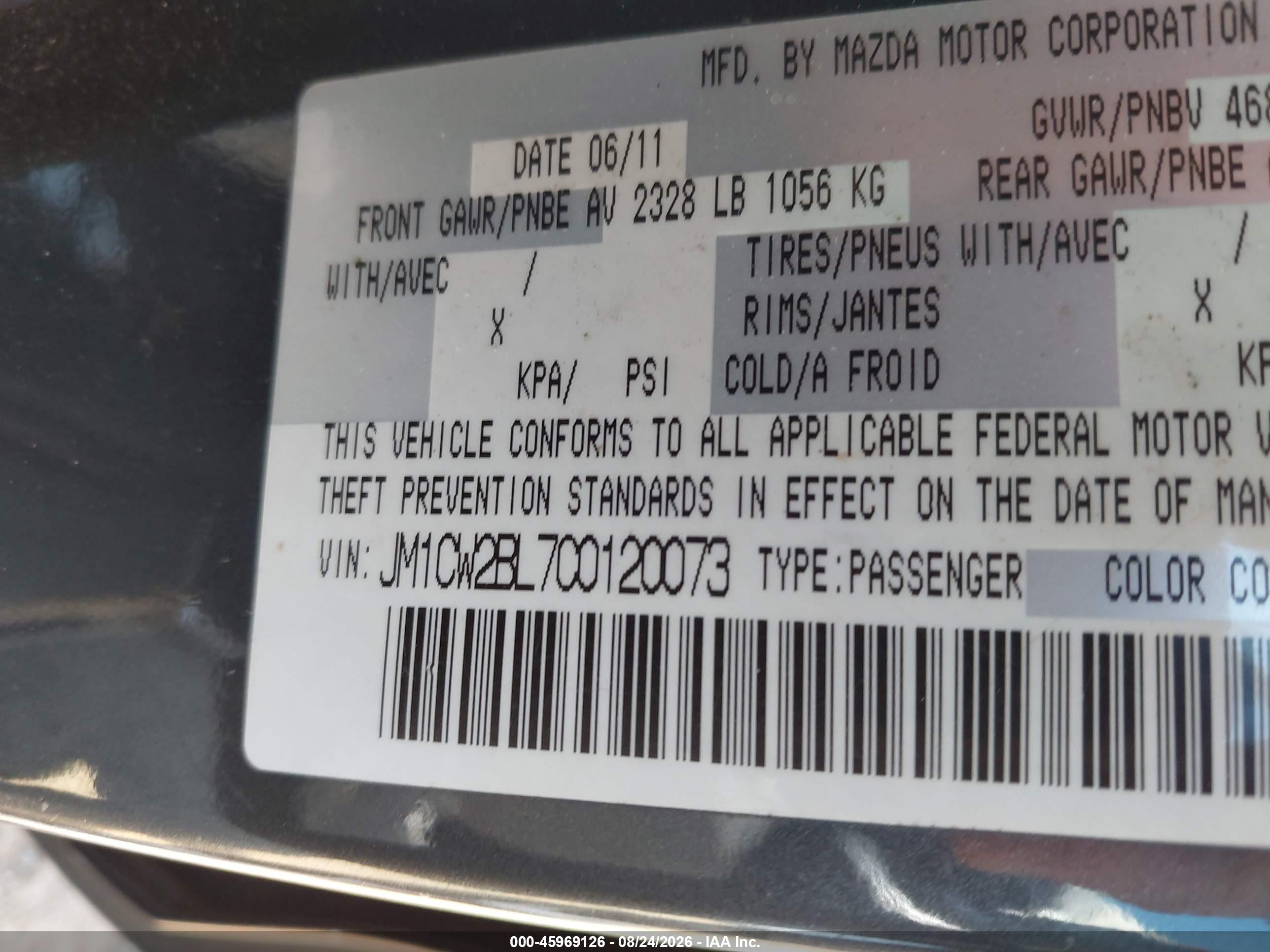 2012 Mazda Mazda5 Sport Gray vin: JM1CW2BL7C0120073