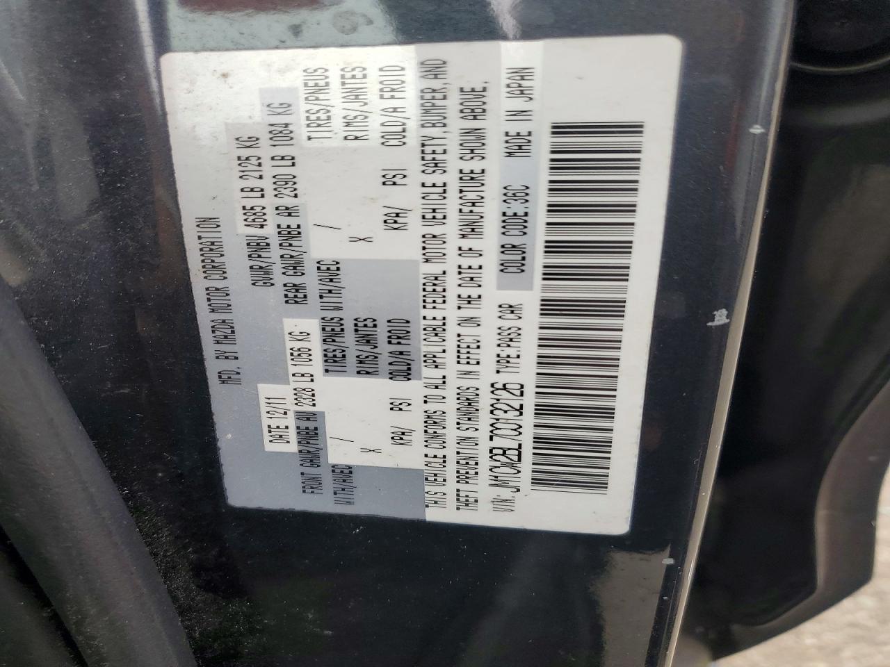 2012 Mazda 5 Gray vin: JM1CW2BL7C0132126