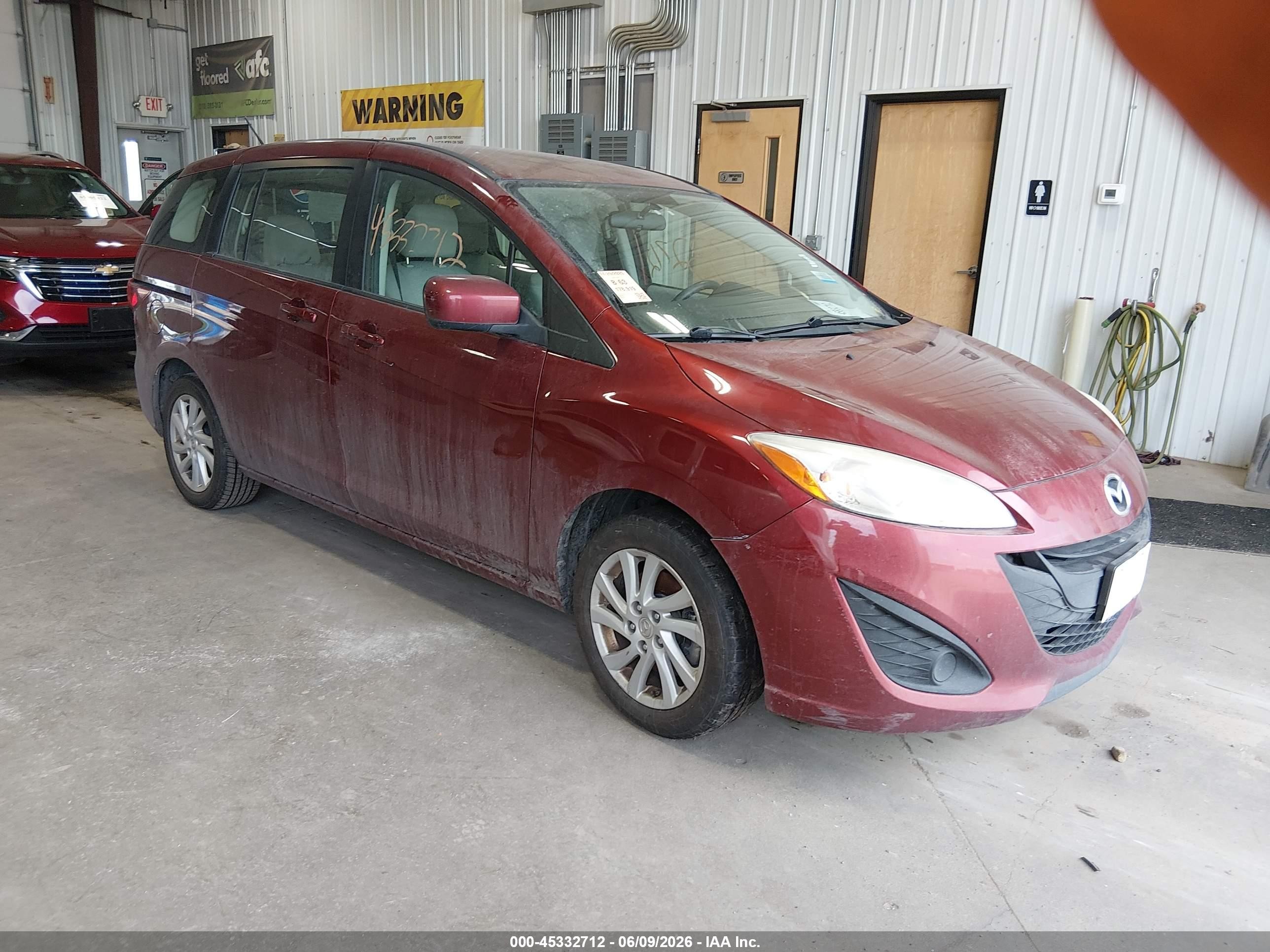 2012 Mazda Mazda5 Sport Burgundy vin: JM1CW2BL8C0117750