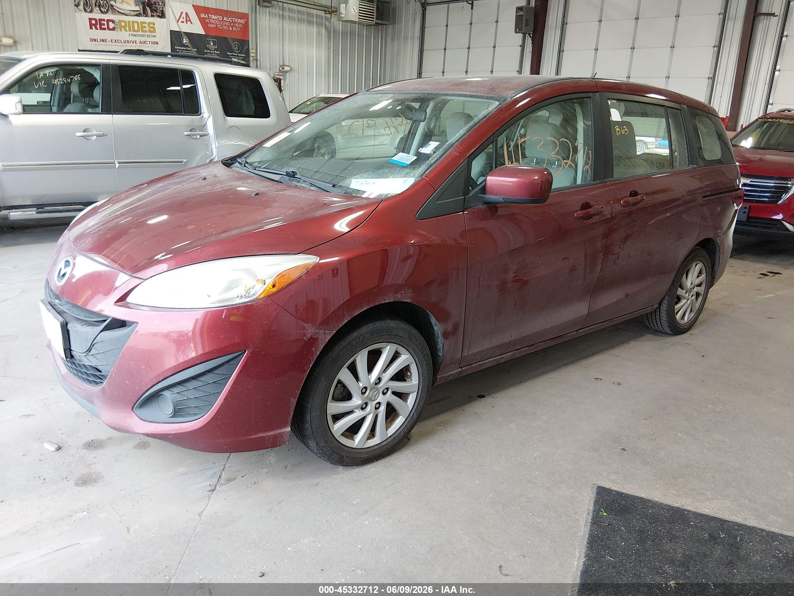 2012 Mazda Mazda5 Sport Burgundy vin: JM1CW2BL8C0117750