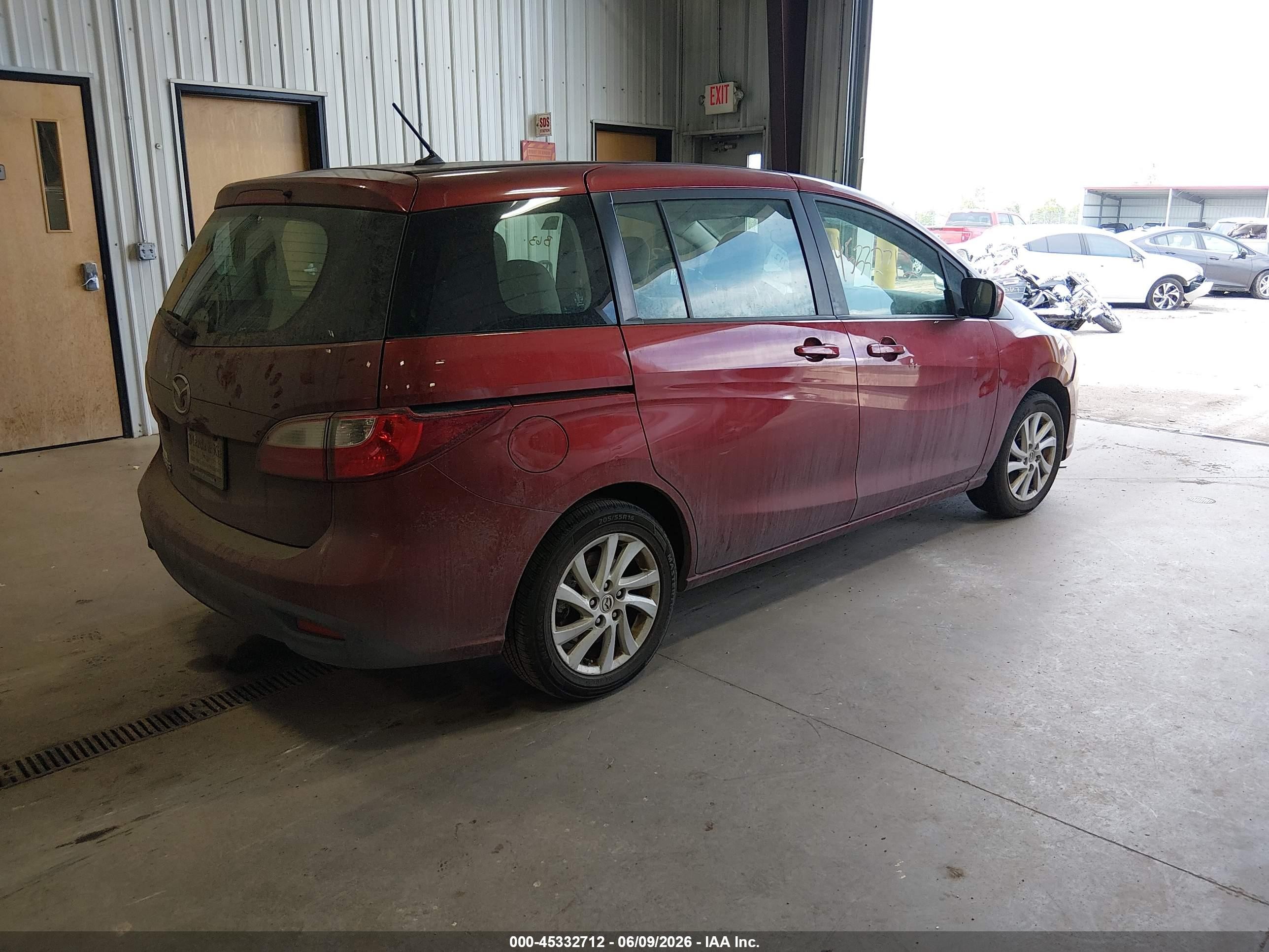 2012 Mazda Mazda5 Sport Burgundy vin: JM1CW2BL8C0117750
