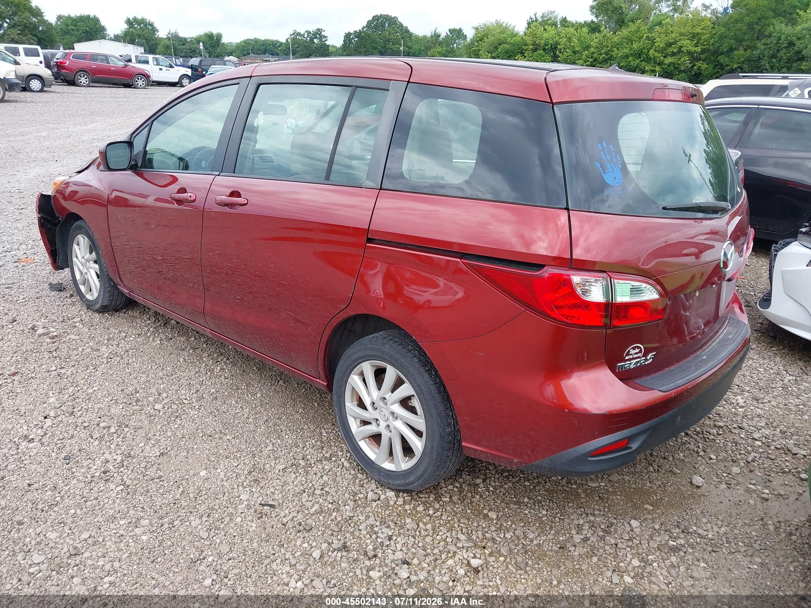 2012 Mazda Mazda5 Sport Красный vin: JM1CW2BL9C0112864