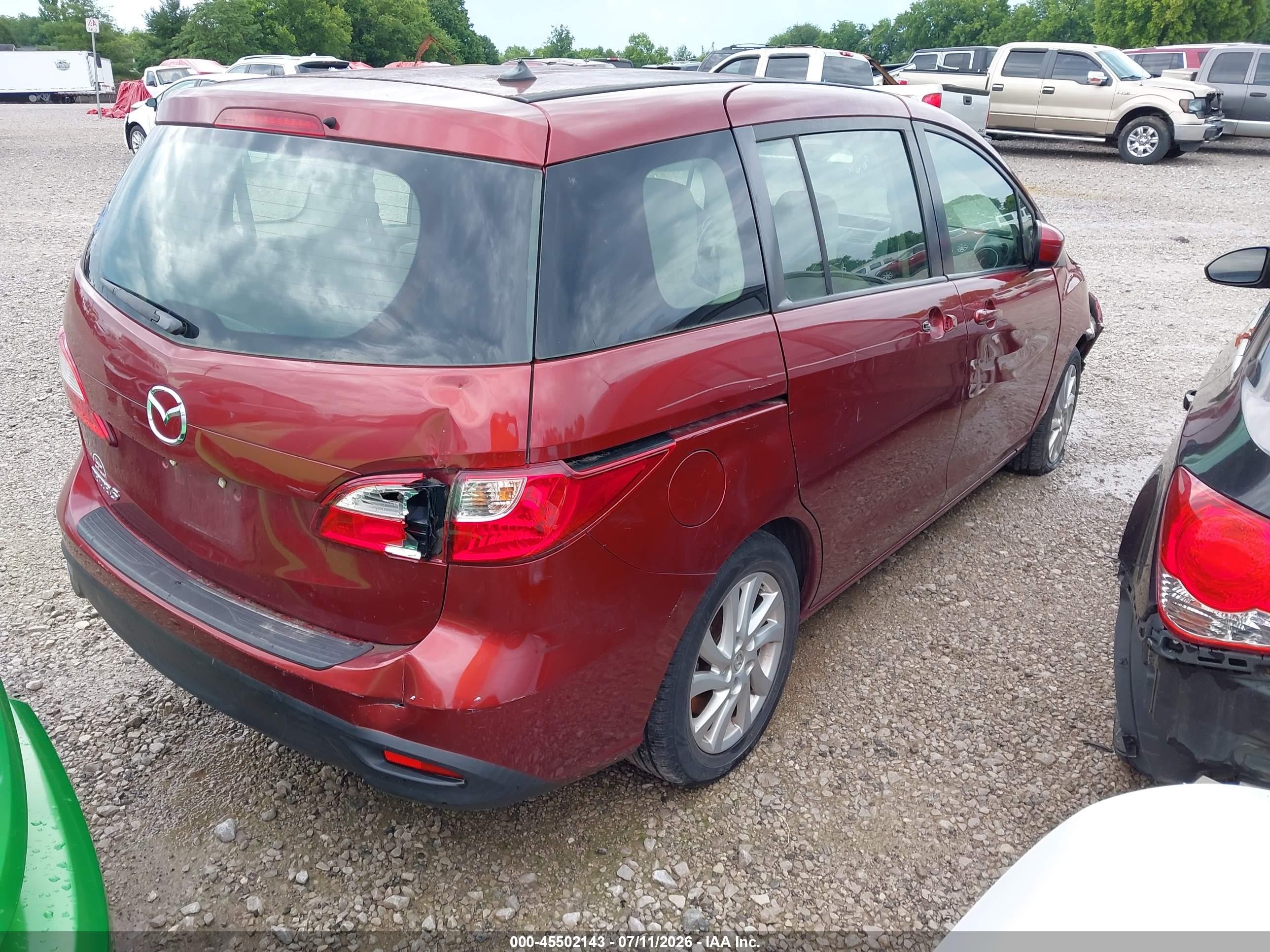 2012 Mazda Mazda5 Sport Красный vin: JM1CW2BL9C0112864